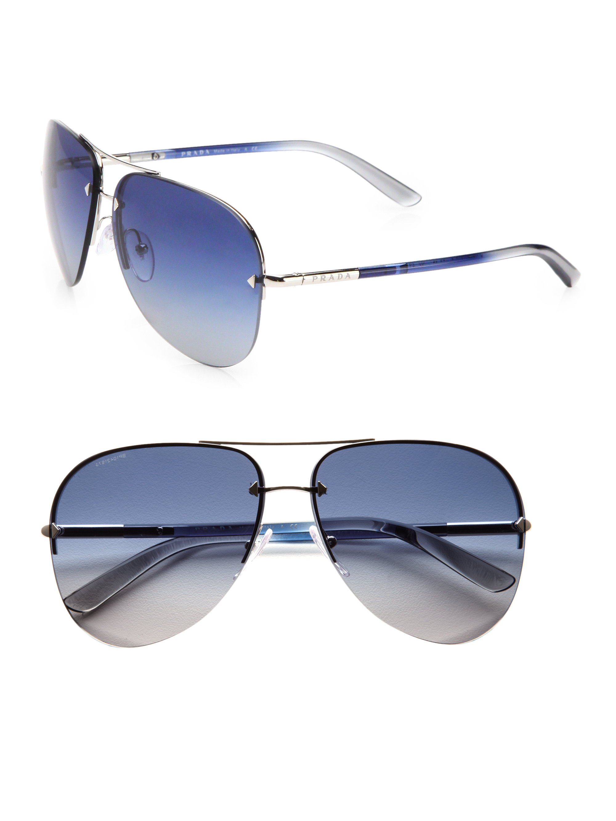 prada blue aviator sunglasses
