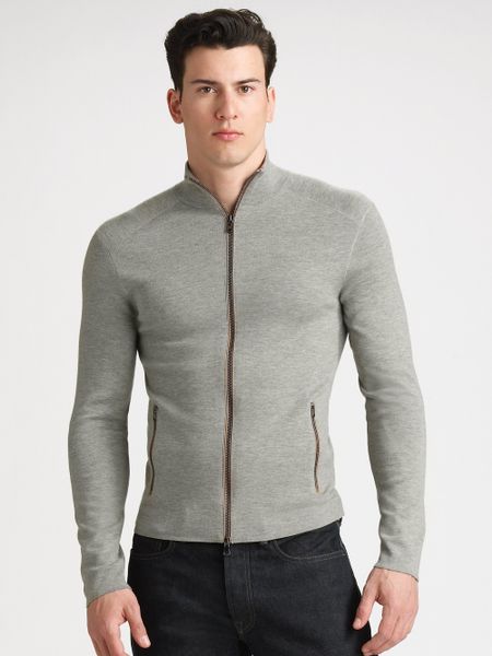 Ralph Lauren Black Label Fullzip Merino Sweater in Gray for Men ...