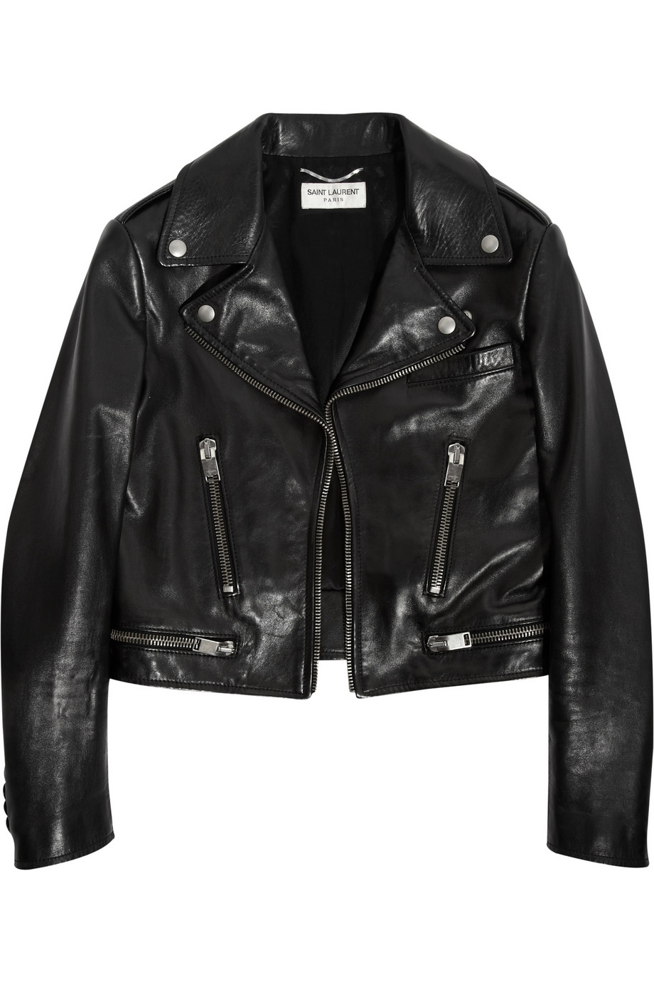 Saint Laurent Leather Biker Jacket in Black | Lyst