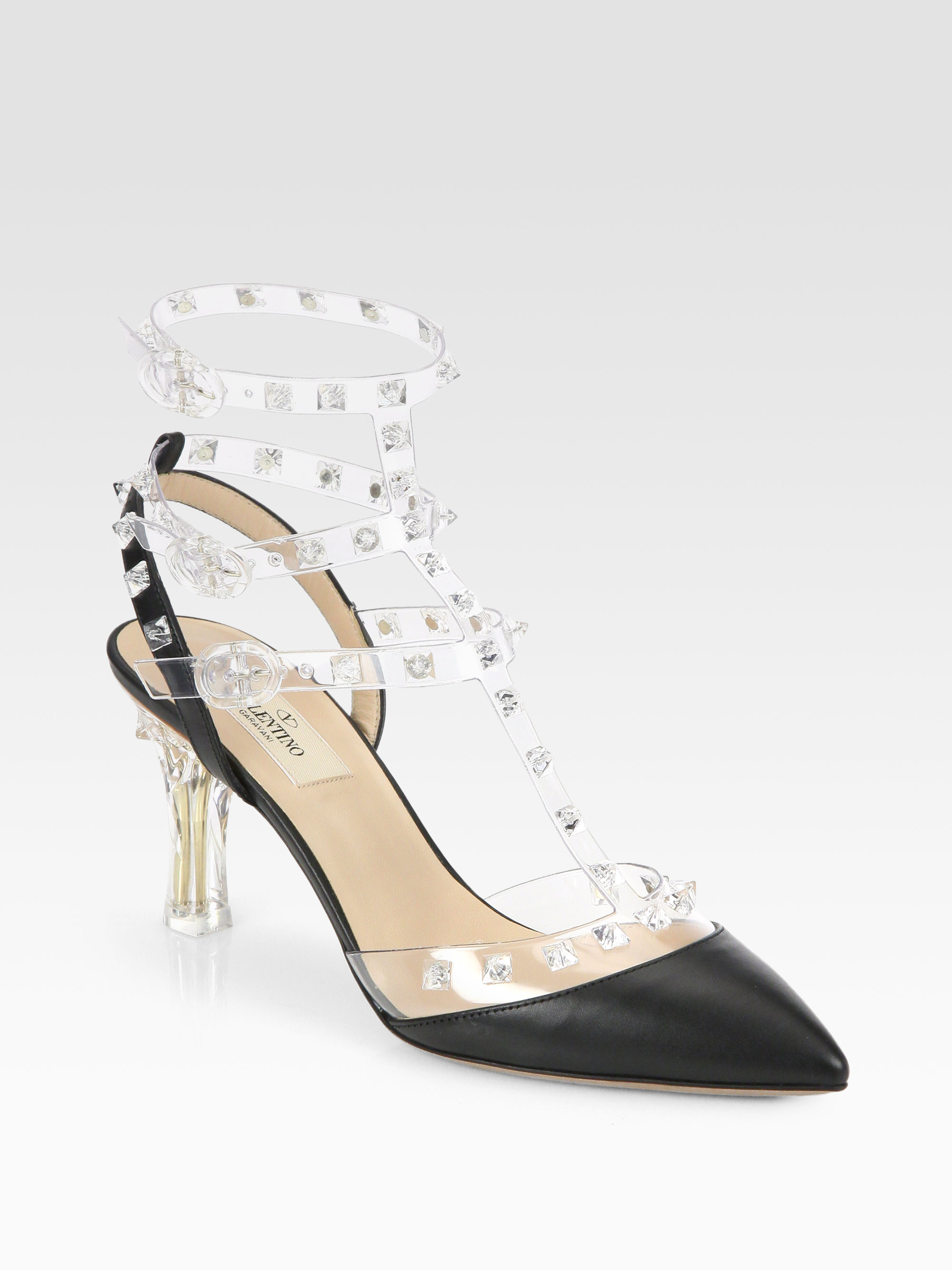 valentino rockstud slingback black