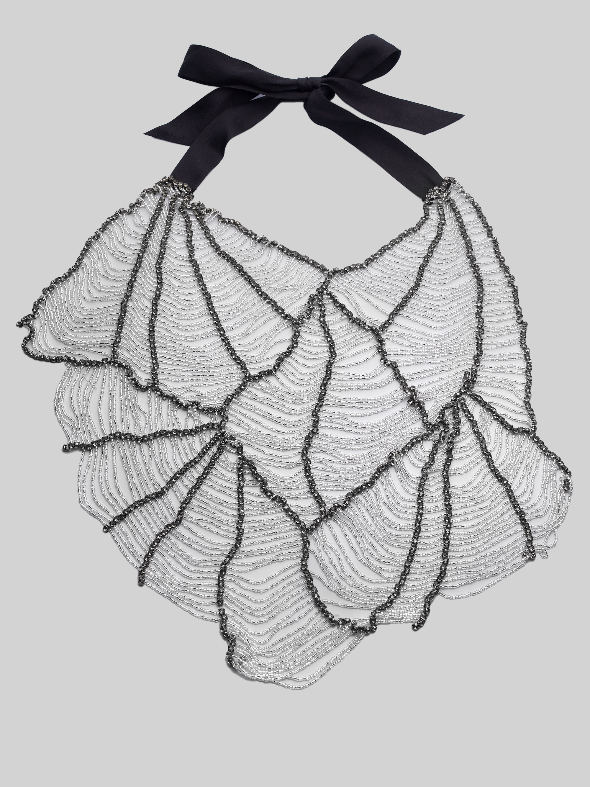 Vera Wang Beaded Web Bib Necklace in 