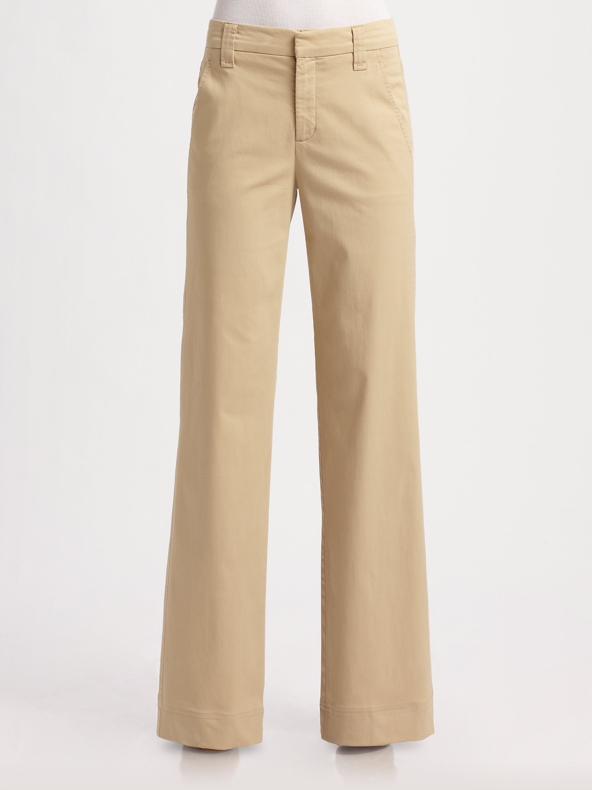 Vince Stretch Twill Pants in Khaki Lyst