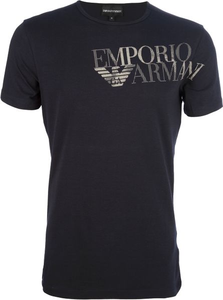 Emporio Armani Logo Tshirt in Blue for Men (navy) | Lyst