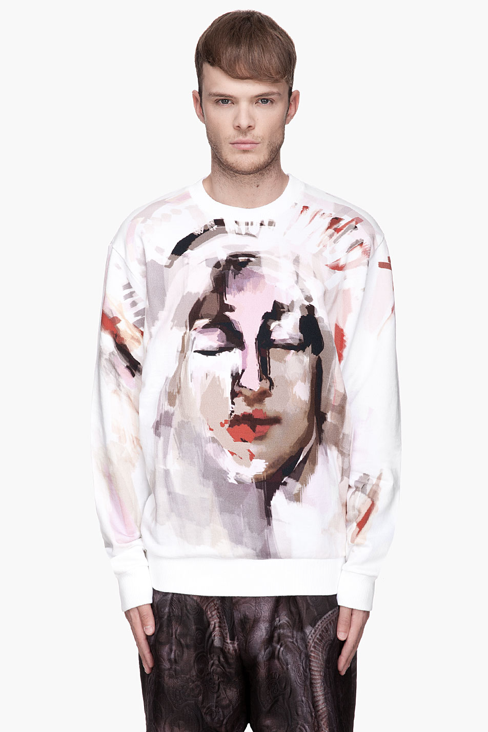 Givenchy White Abstract Madonna Print Sweatshirt for Men | Lyst