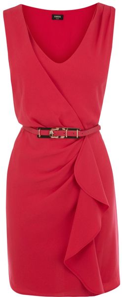 Oasis Sexy V- Neck Dress in Red (pink) | Lyst