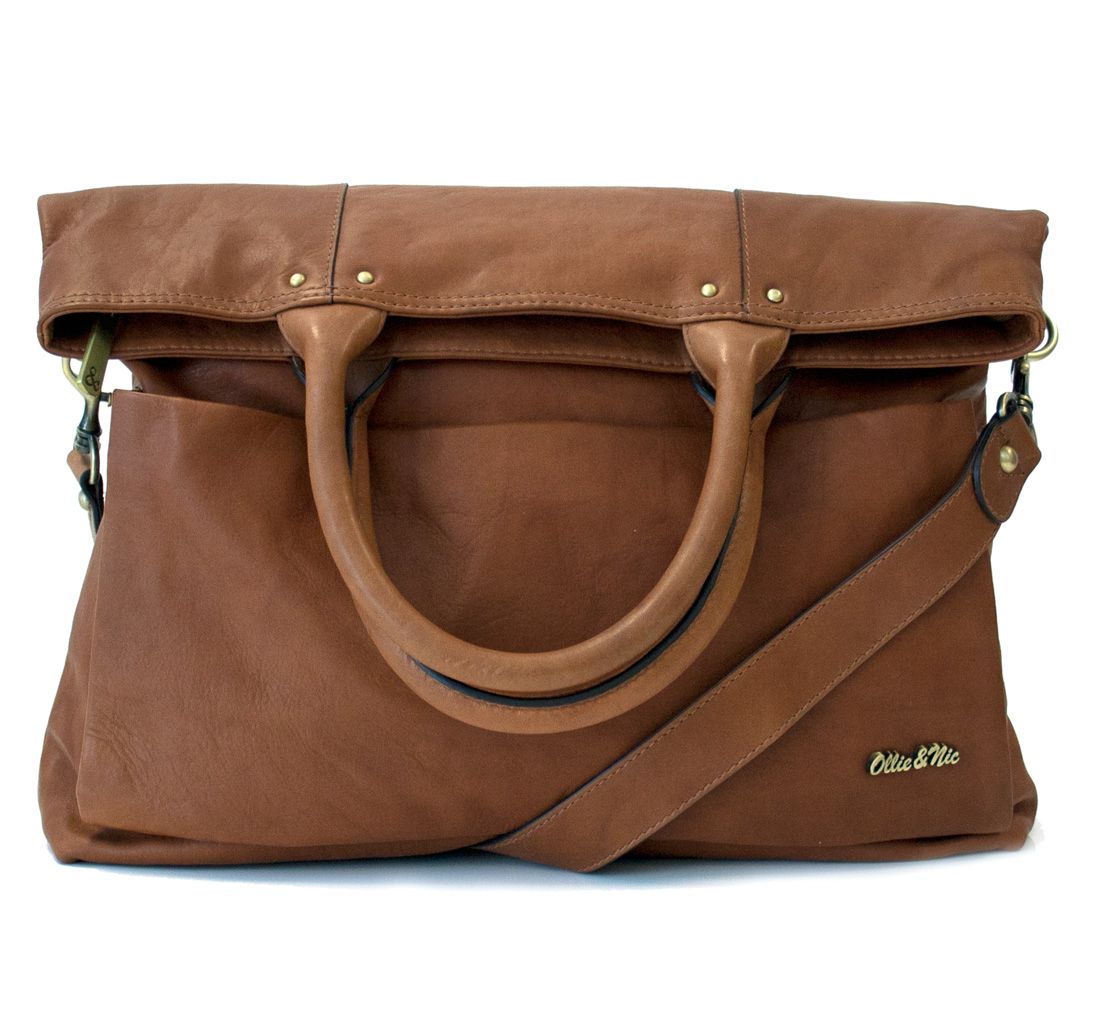 Ollie & nic Bessie Foldover Tote Across Body Bag in Brown Lyst