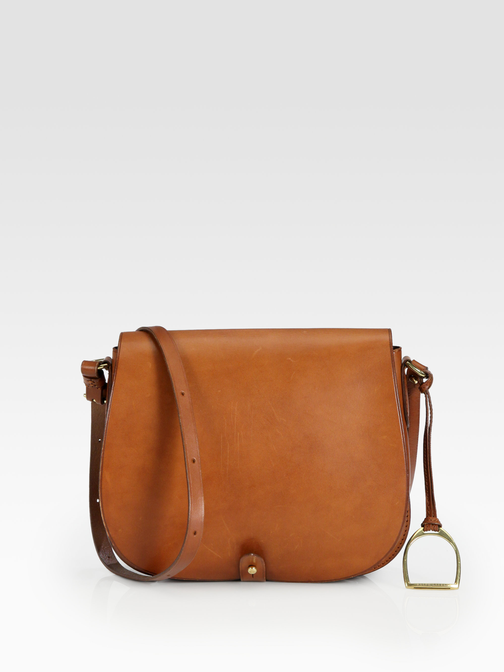 Ralph Lauren Collection Rl Medium Saddle Shoulder Bag in Brown | Lyst