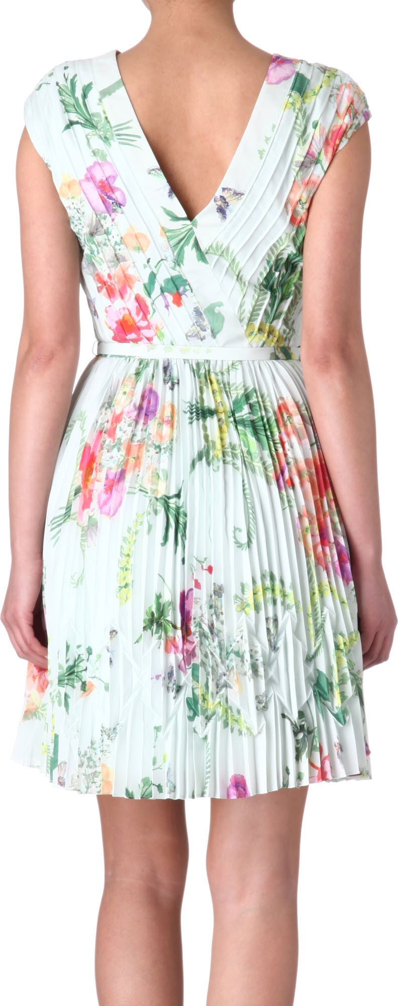 ted baker floral pleated dress