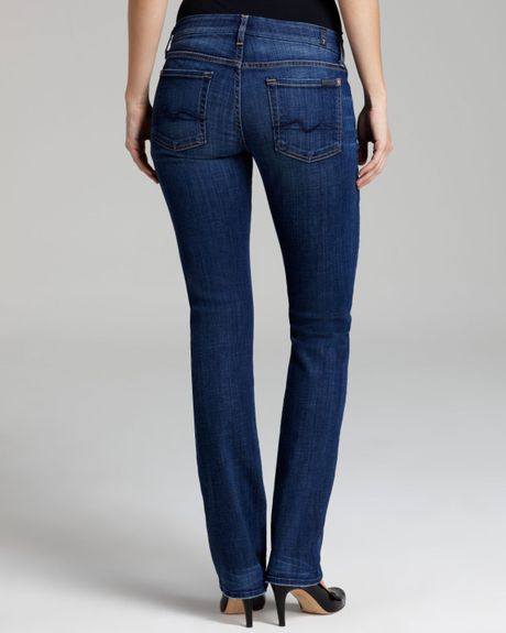 7 For All Mankind Jeans Kimmie Straight In Washed Medium Indigo in Blue ...