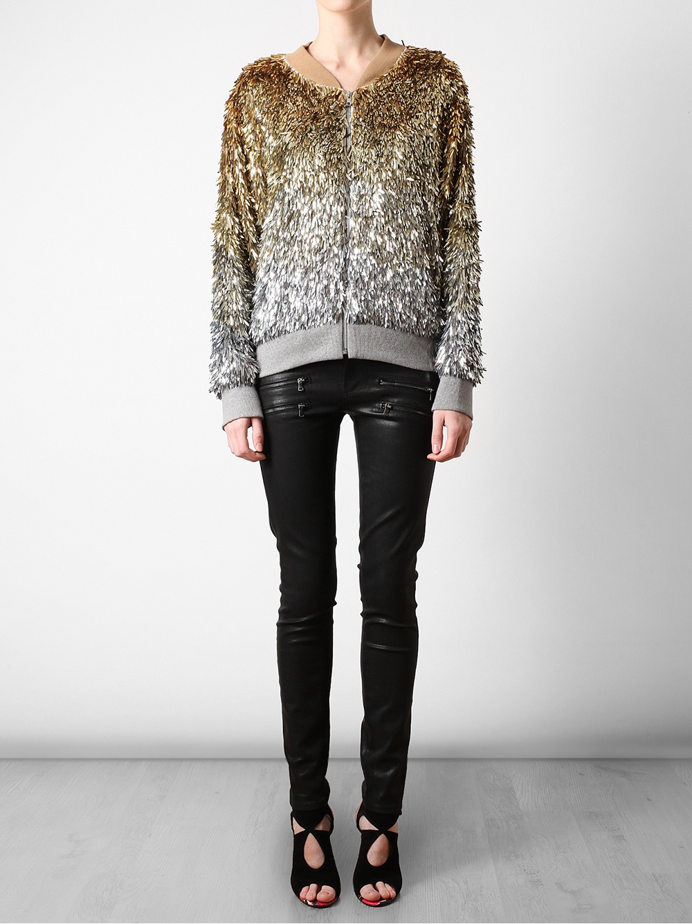 Lyst - Ashish Tinselled Sequin Bomber Jacket in Metallic