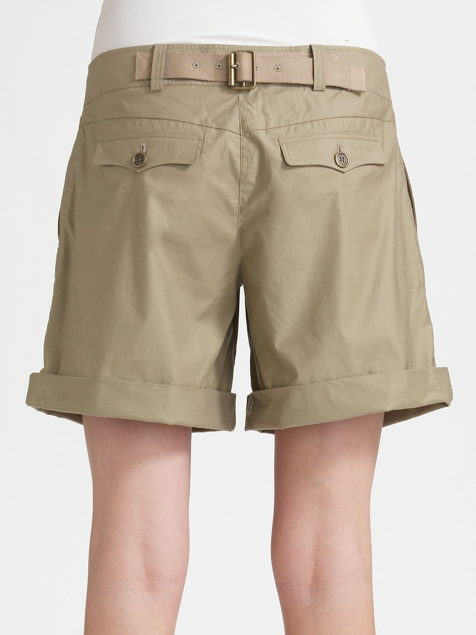 Lyst Burberry Brit Cuffed Shorts in Natural