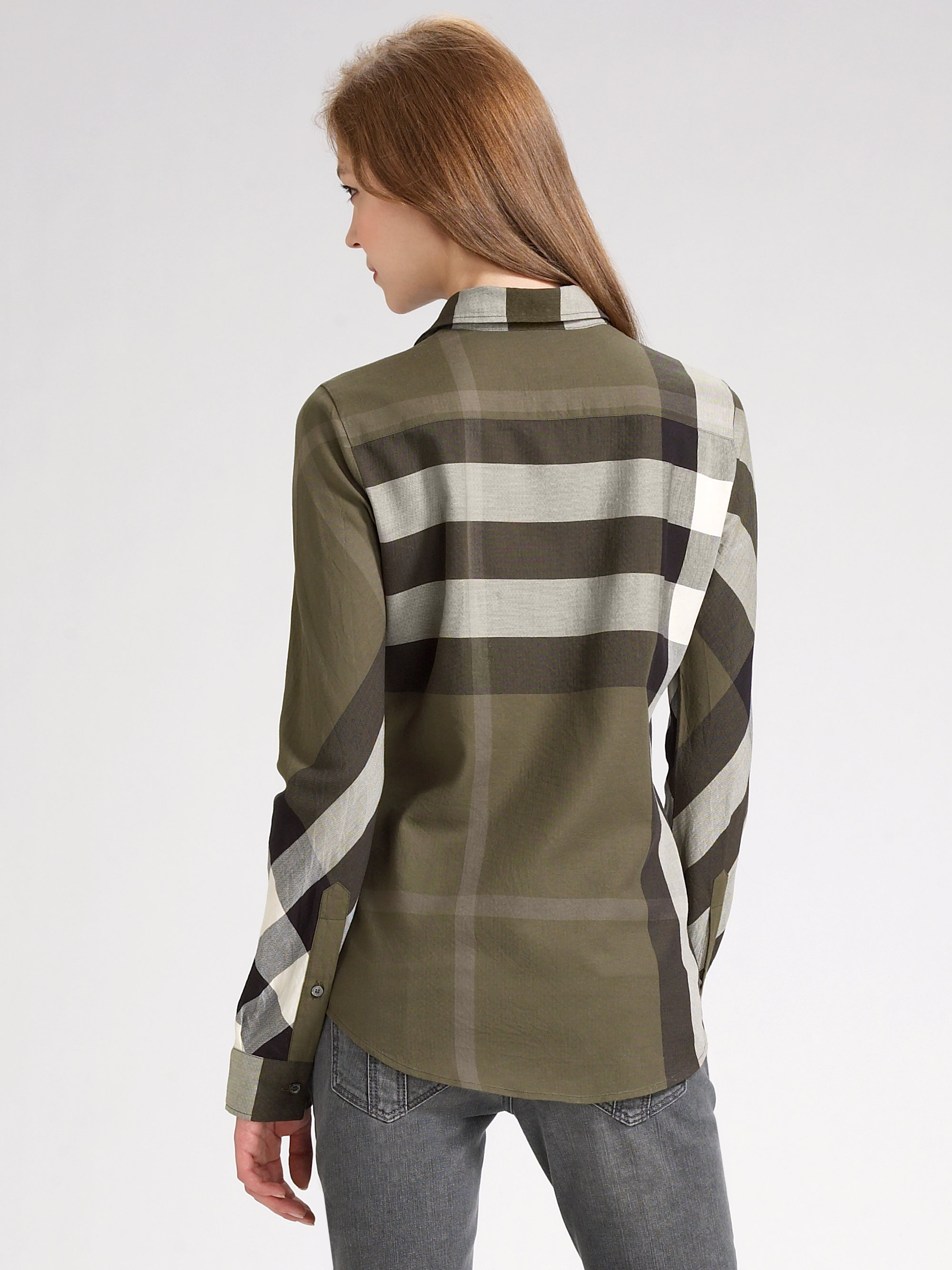 dark green burberry shirt