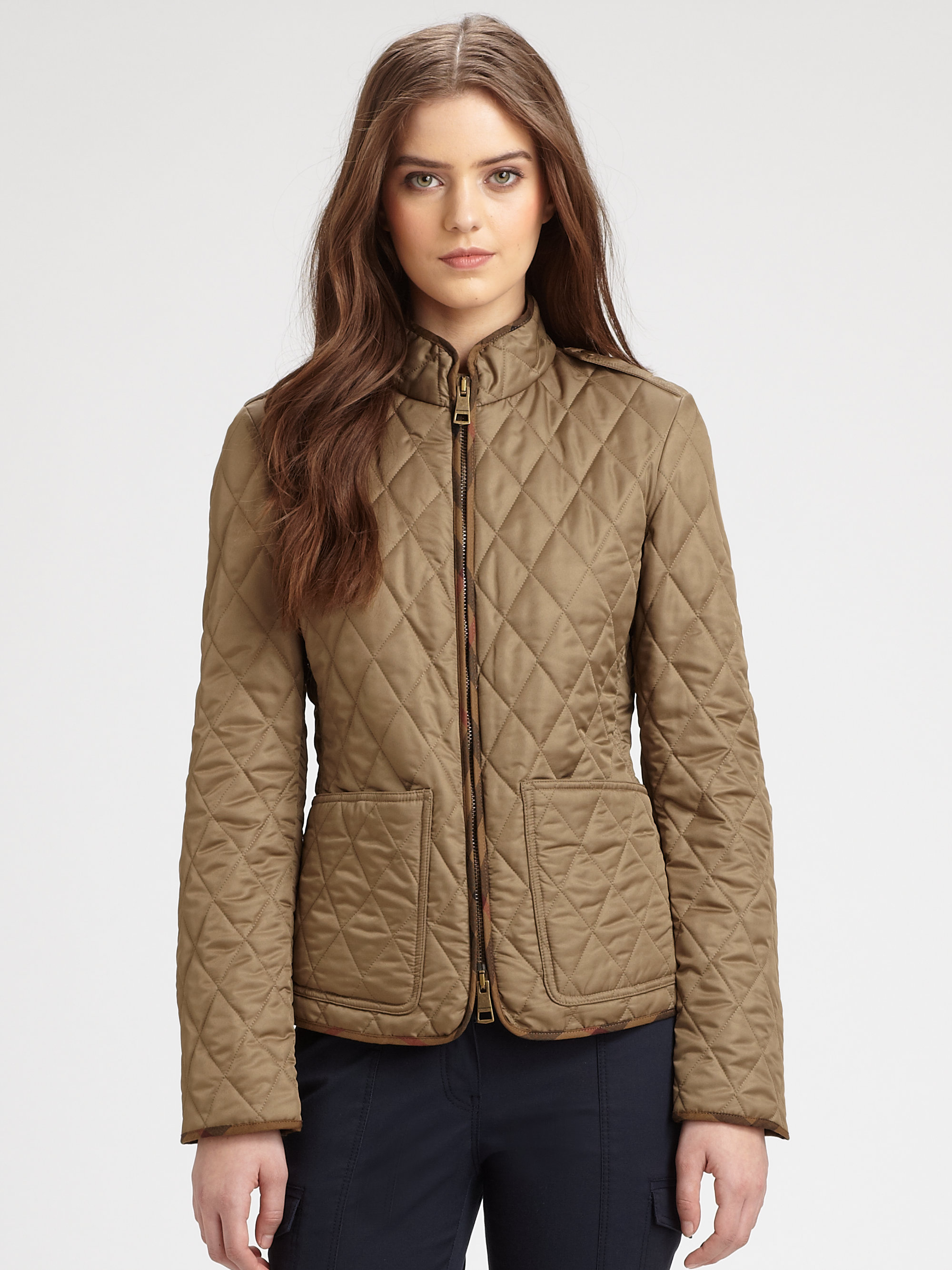 Burberry Brit Edgefield Quilted Jacket in Brown | Lyst