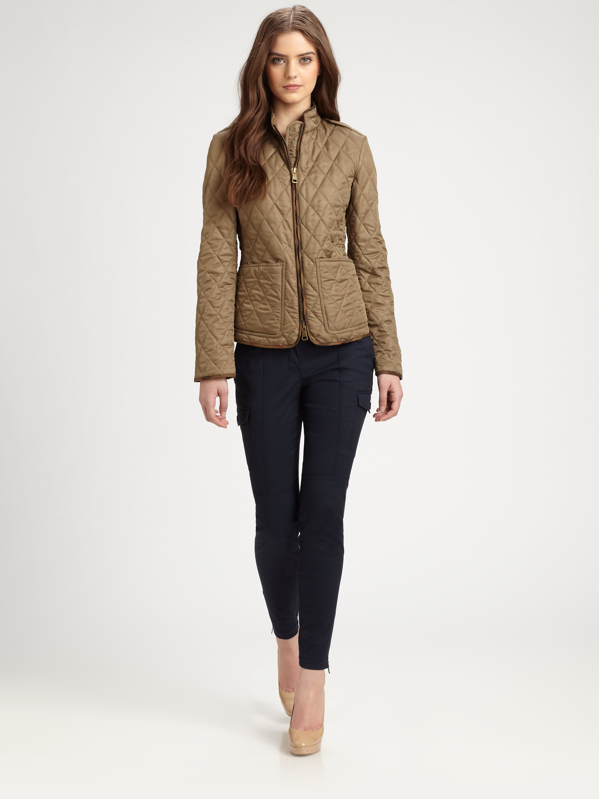 Burberry Brit Edgefield Quilted Jacket in Brown | Lyst