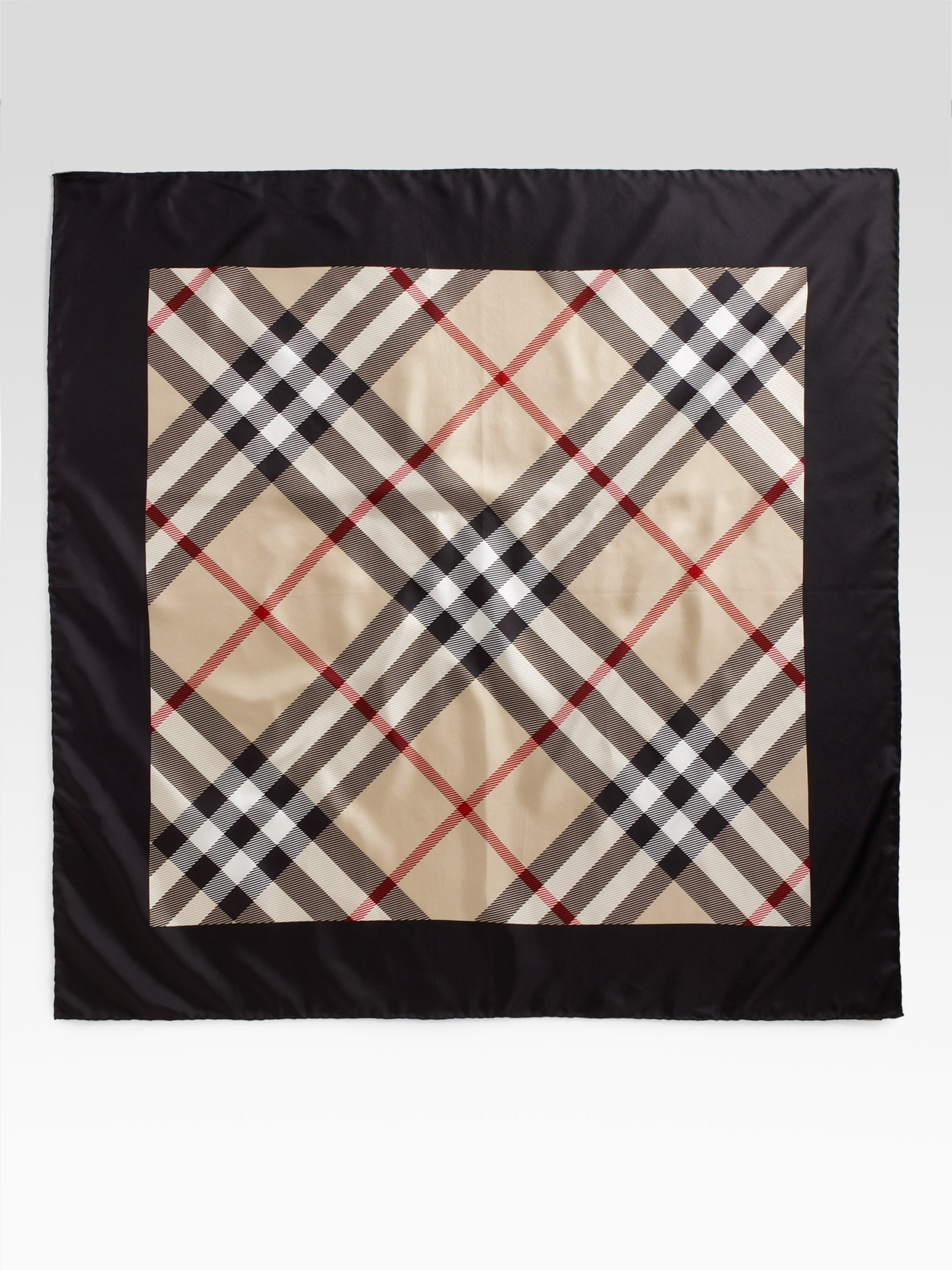 Burberry Square Silk Scarf in Natural Lyst