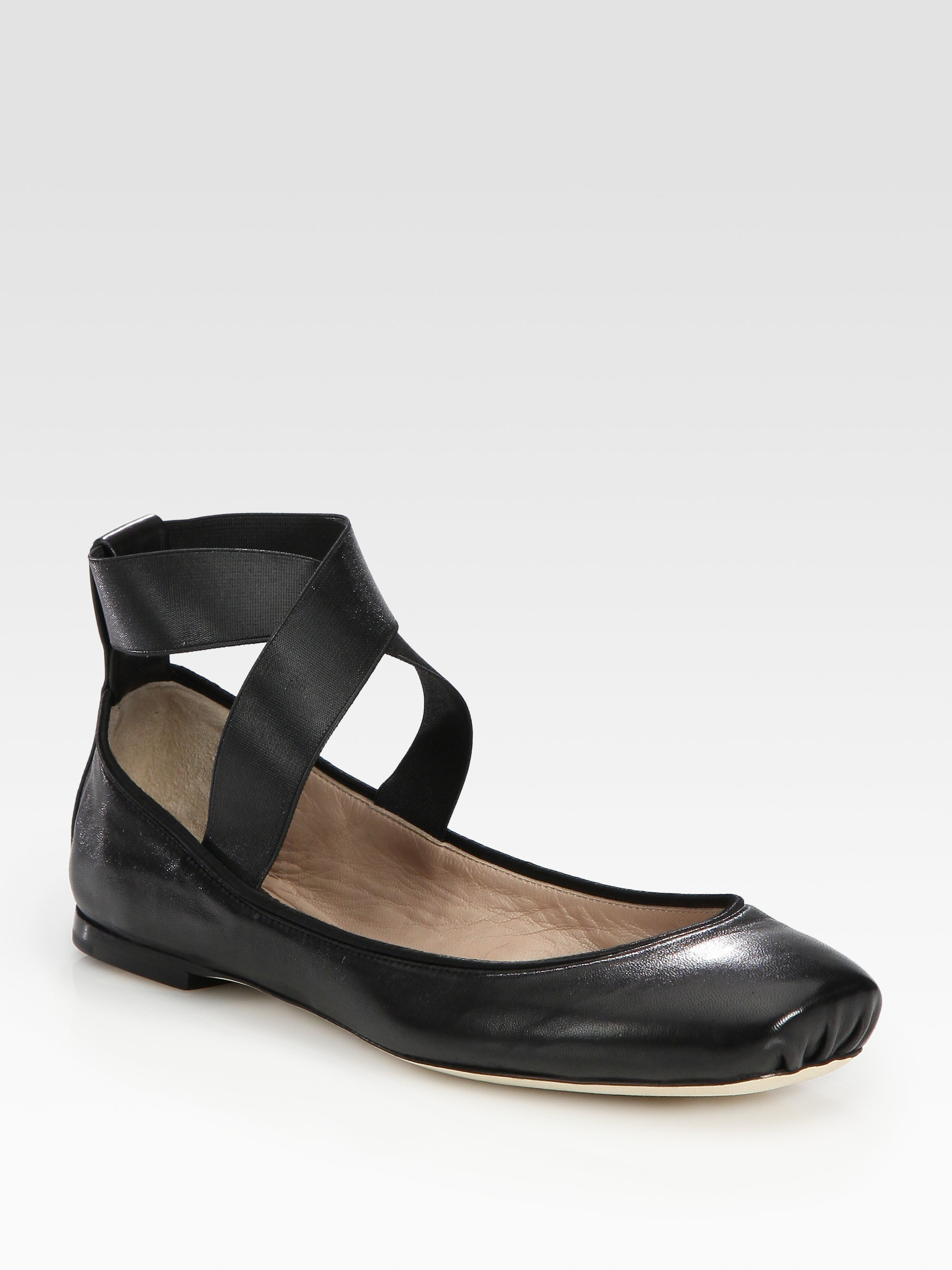 square toe black flats