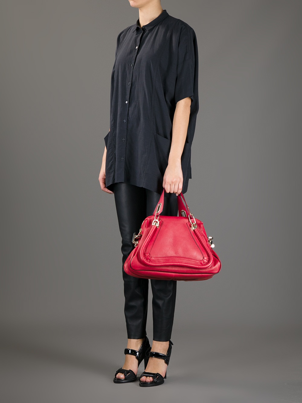 Chlo The Paraty Military Medium Bag in Red | Lyst  