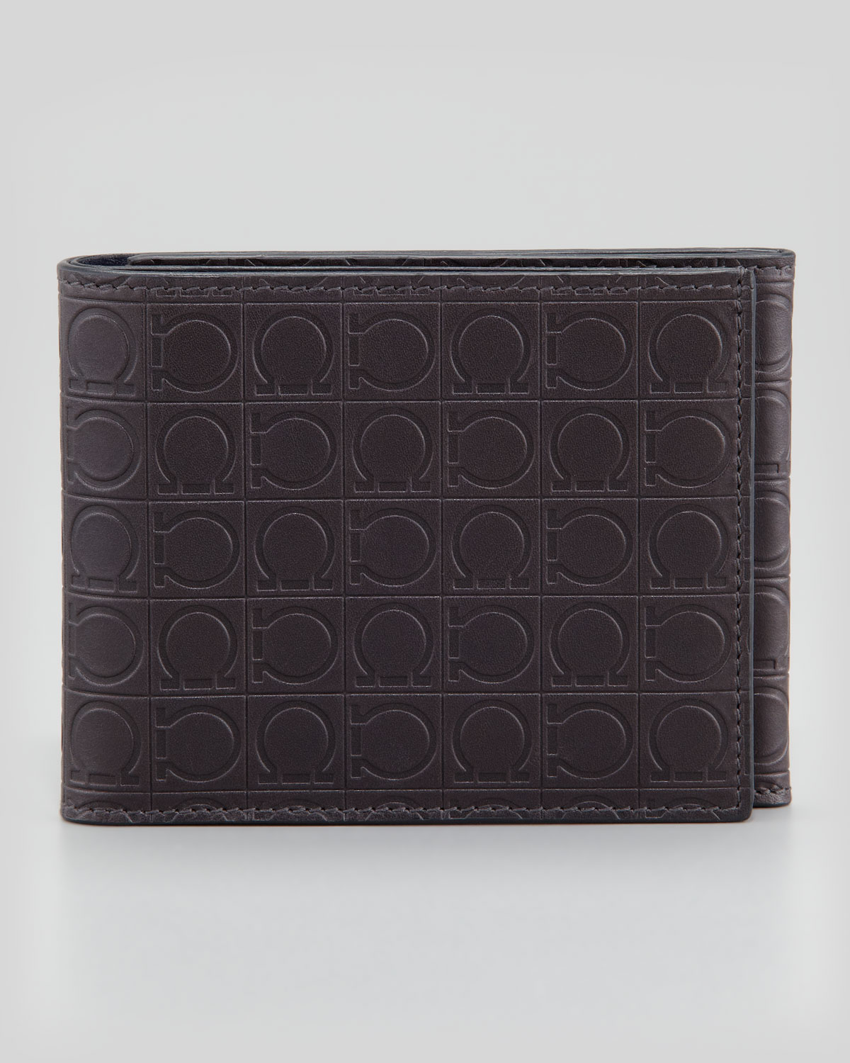 Ferragamo Gamma Gancini Embossed Trifold Wallet in Gray for Men Lyst