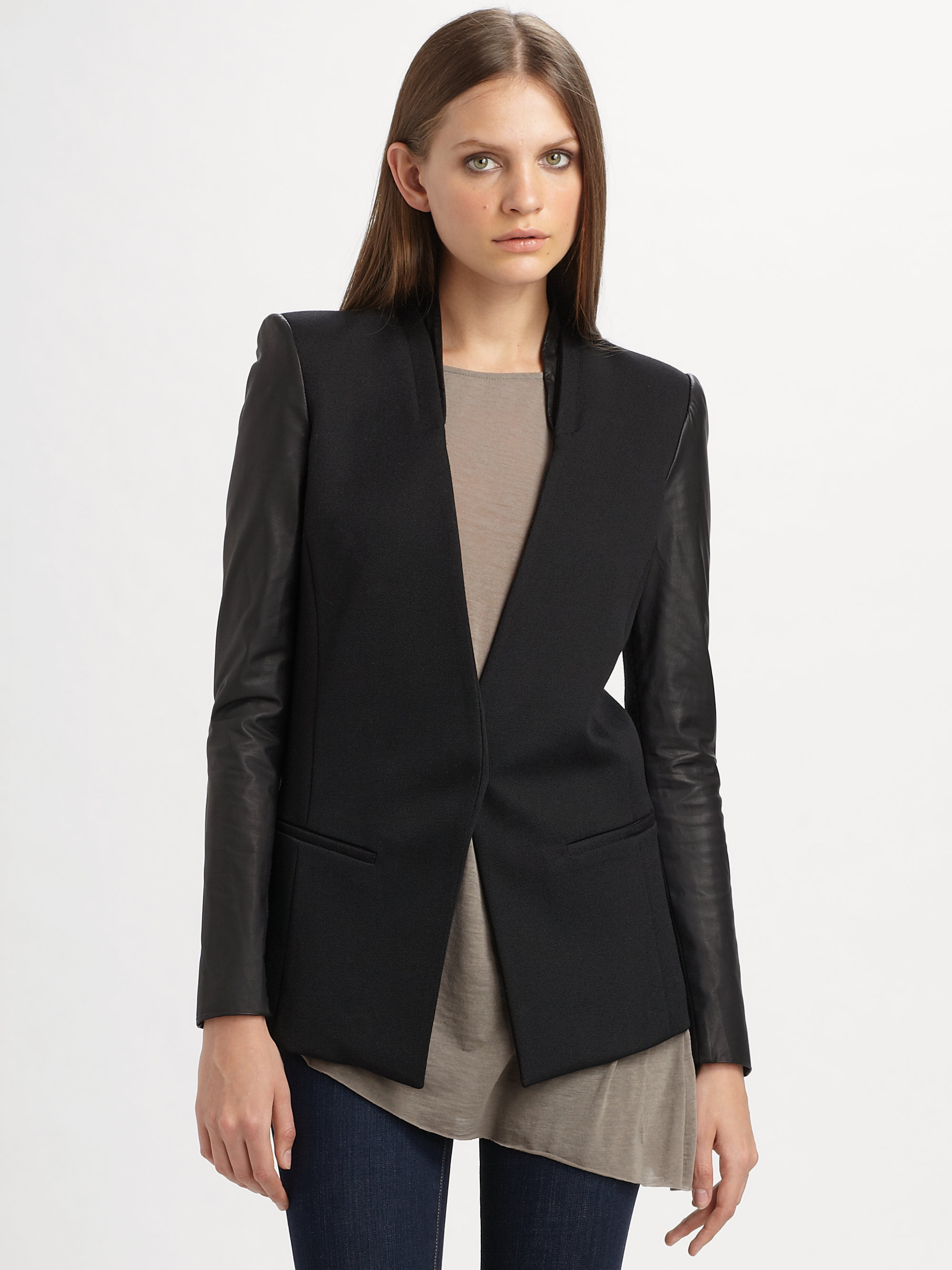 helmut lang leather blazer