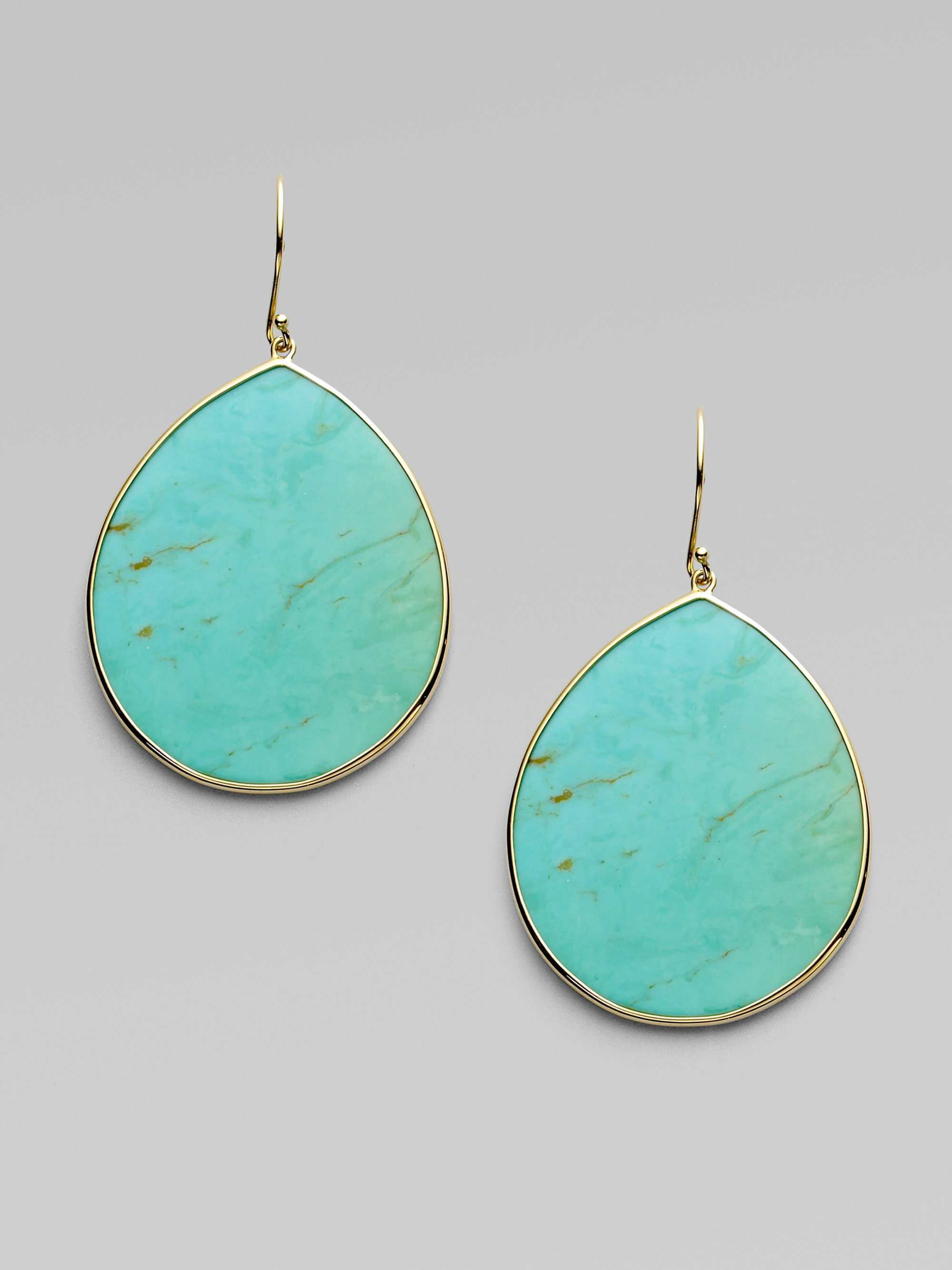 Lyst Ippolita Turquoise 18k Gold Large Teardrop Earrings In Blue Gallery