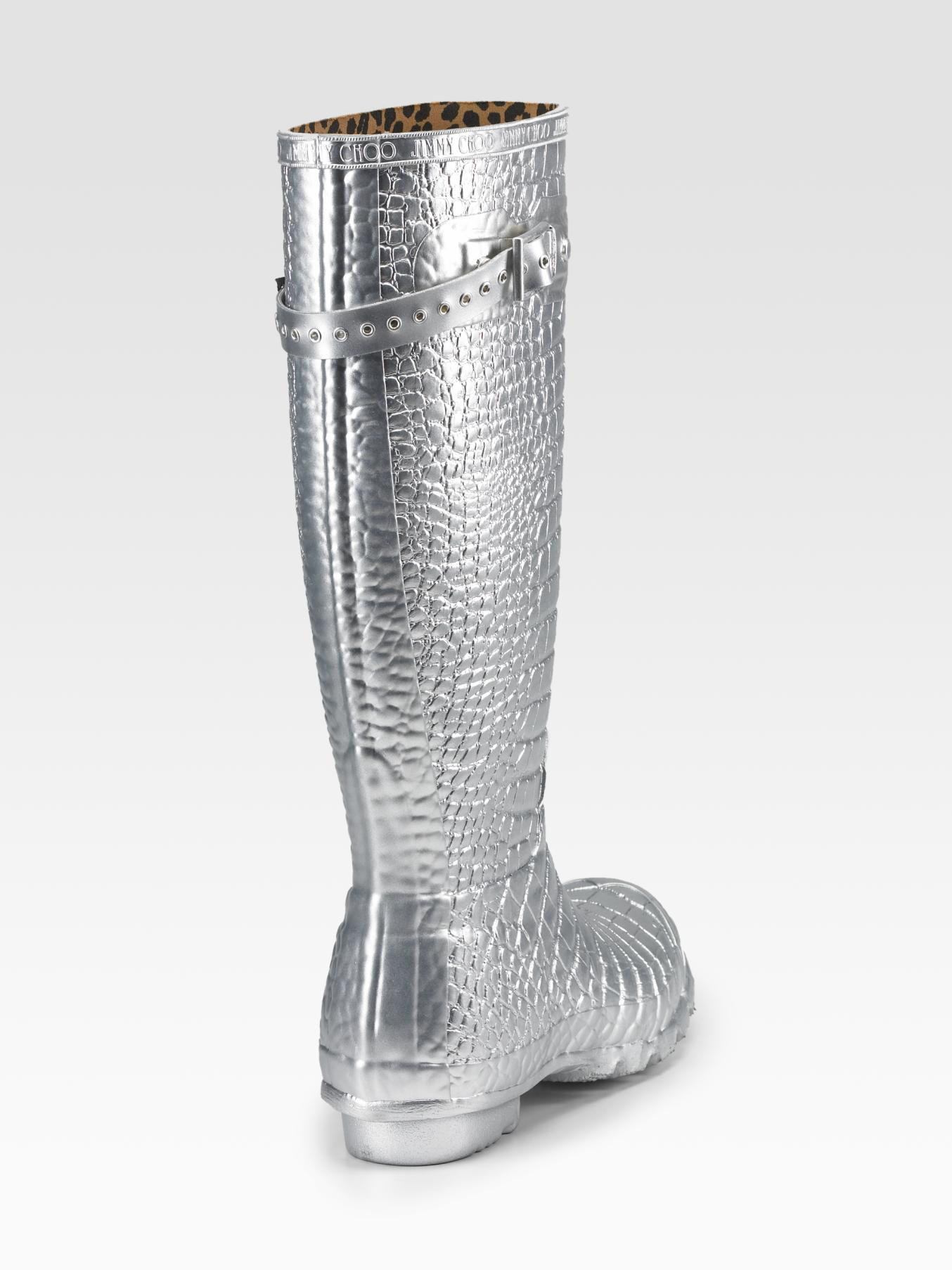 Jimmy Choo Hunter Boot For in Silver (Metallic) - Lyst