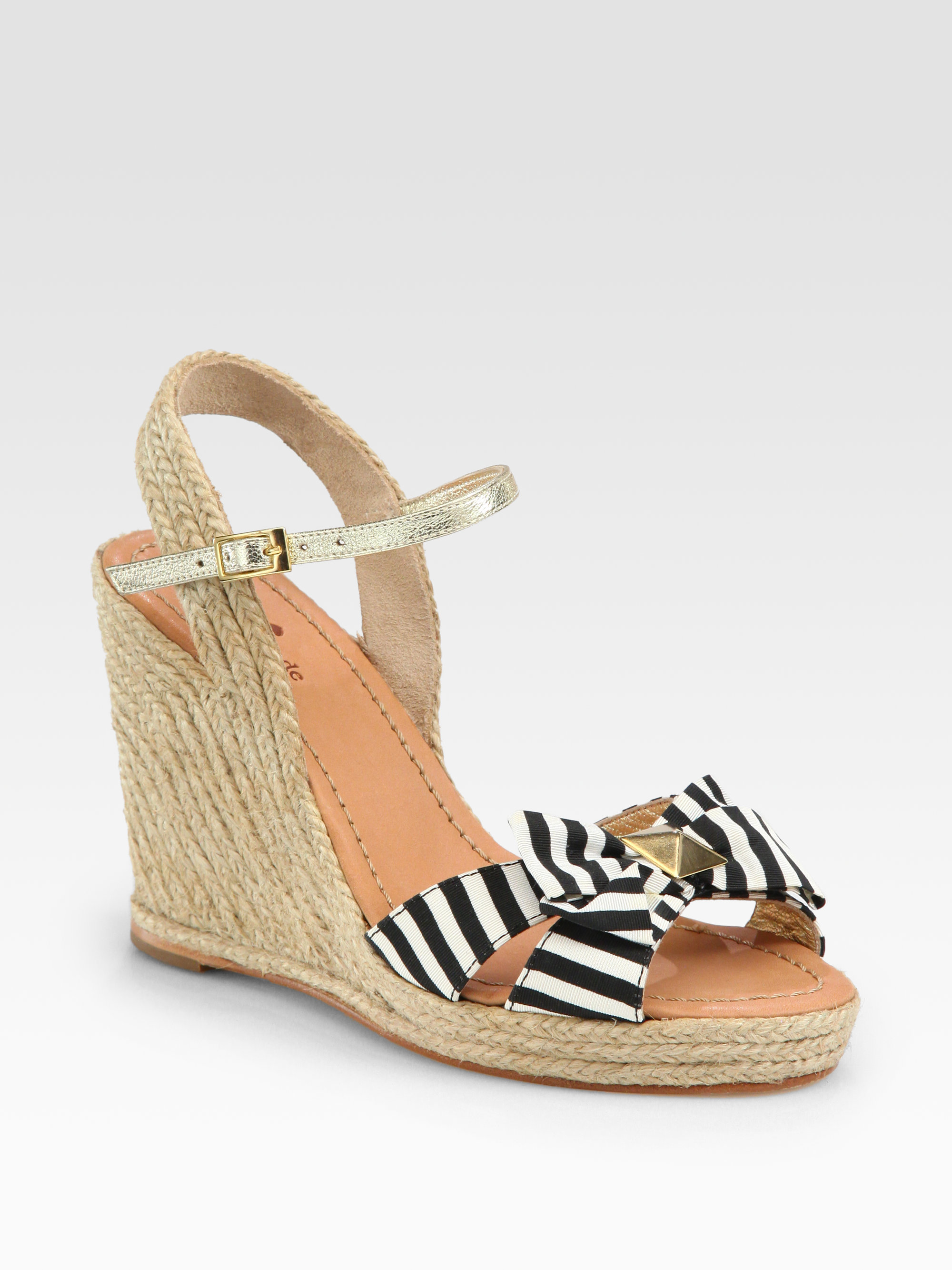 black and white striped wedges