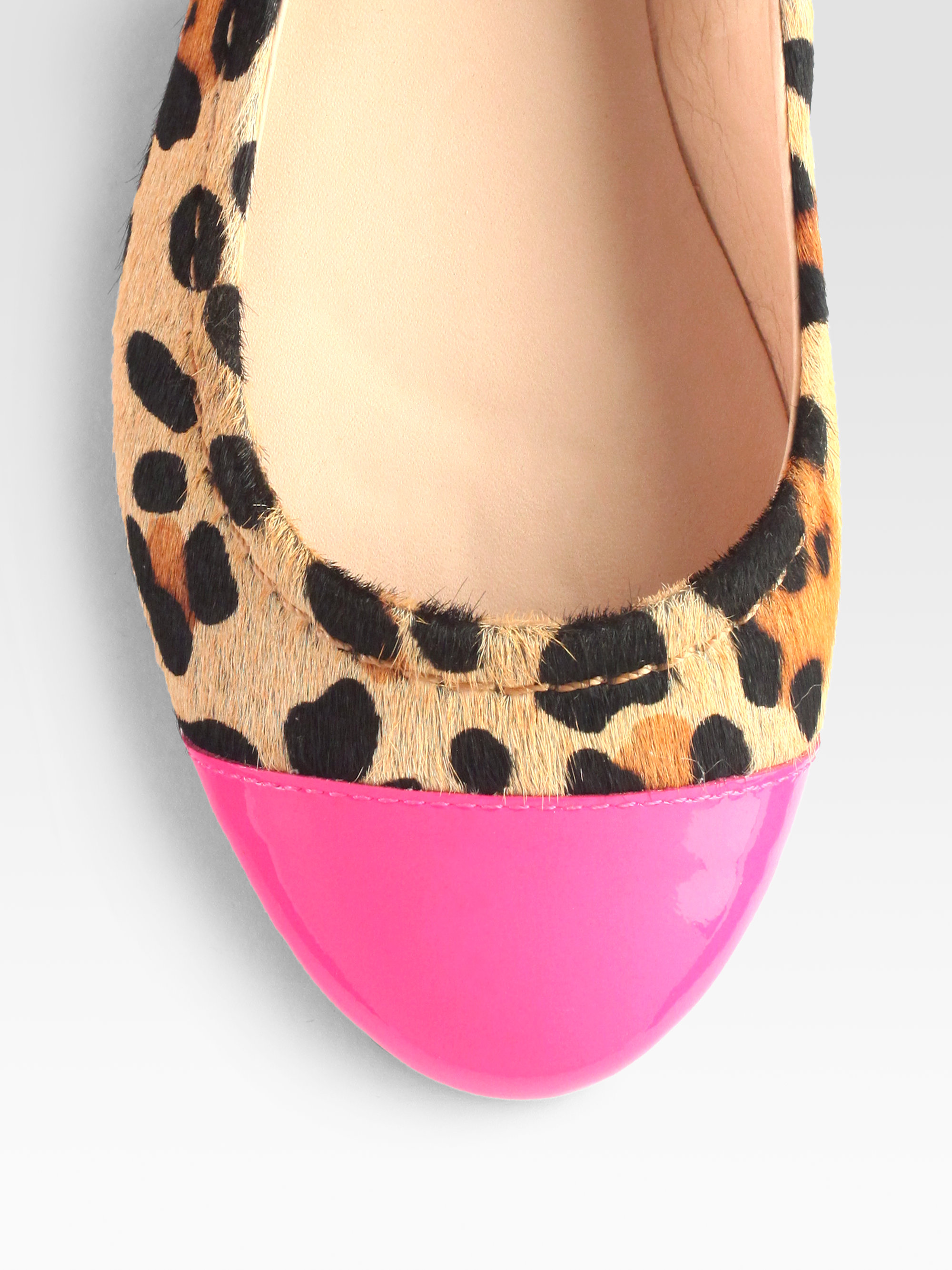 Kate Spade Terry Leopardprint Calf Hair Patent Leather Flats | Lyst
