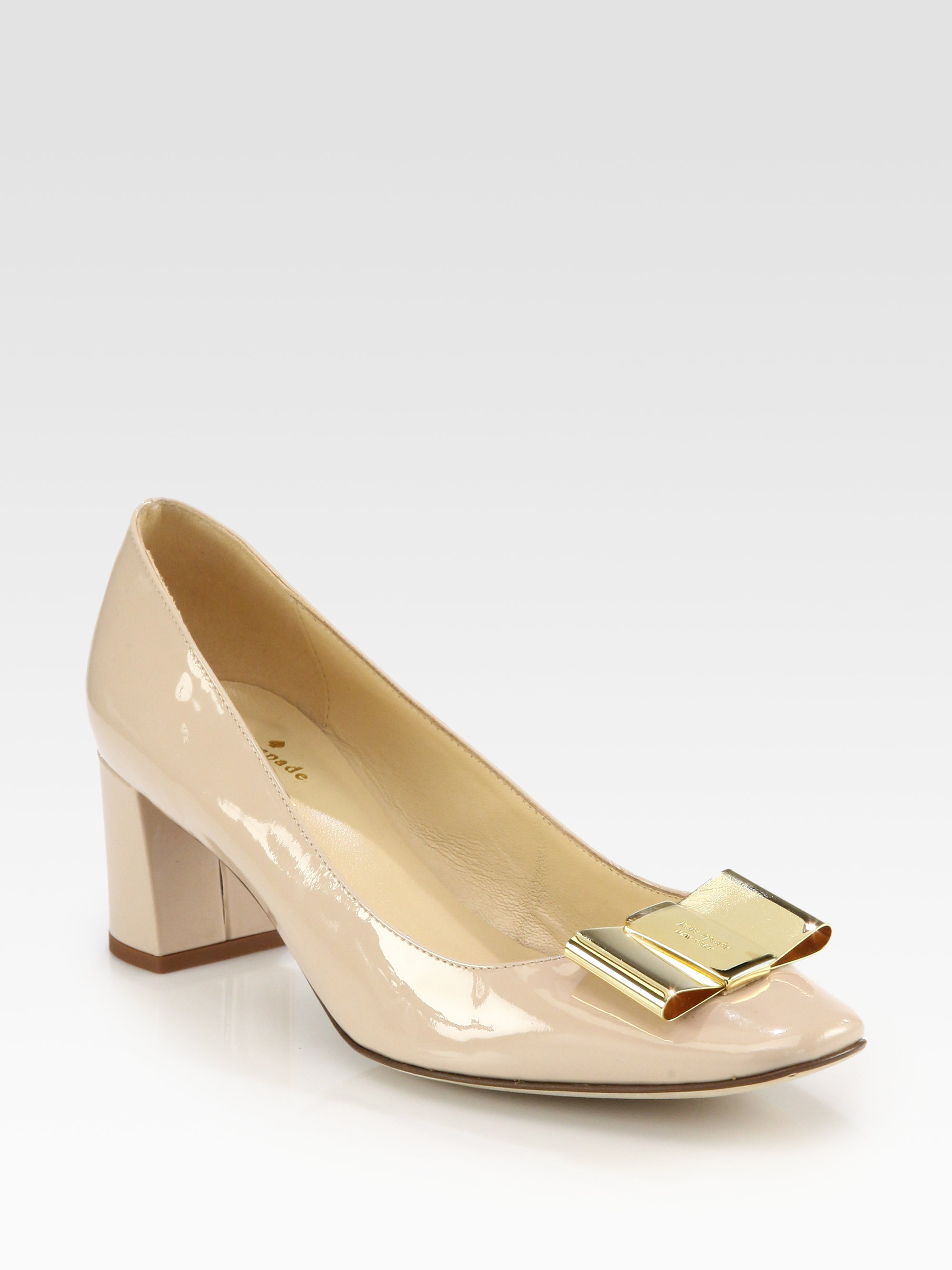 Kate Spade Dijon Patent Leather Bow Pumps in Pink | Lyst