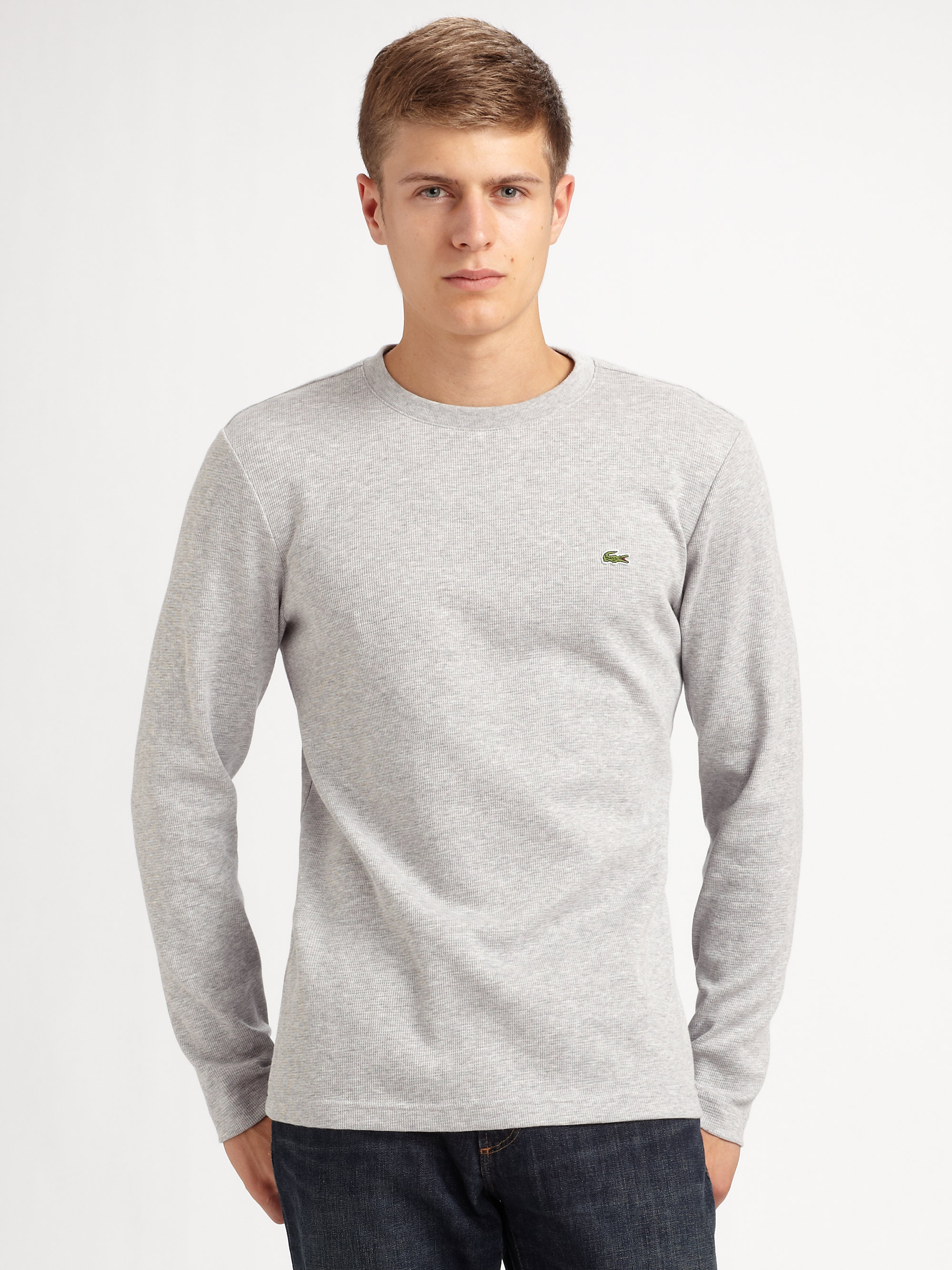 Lacoste Thermal Tee in Grey (Gray) for 