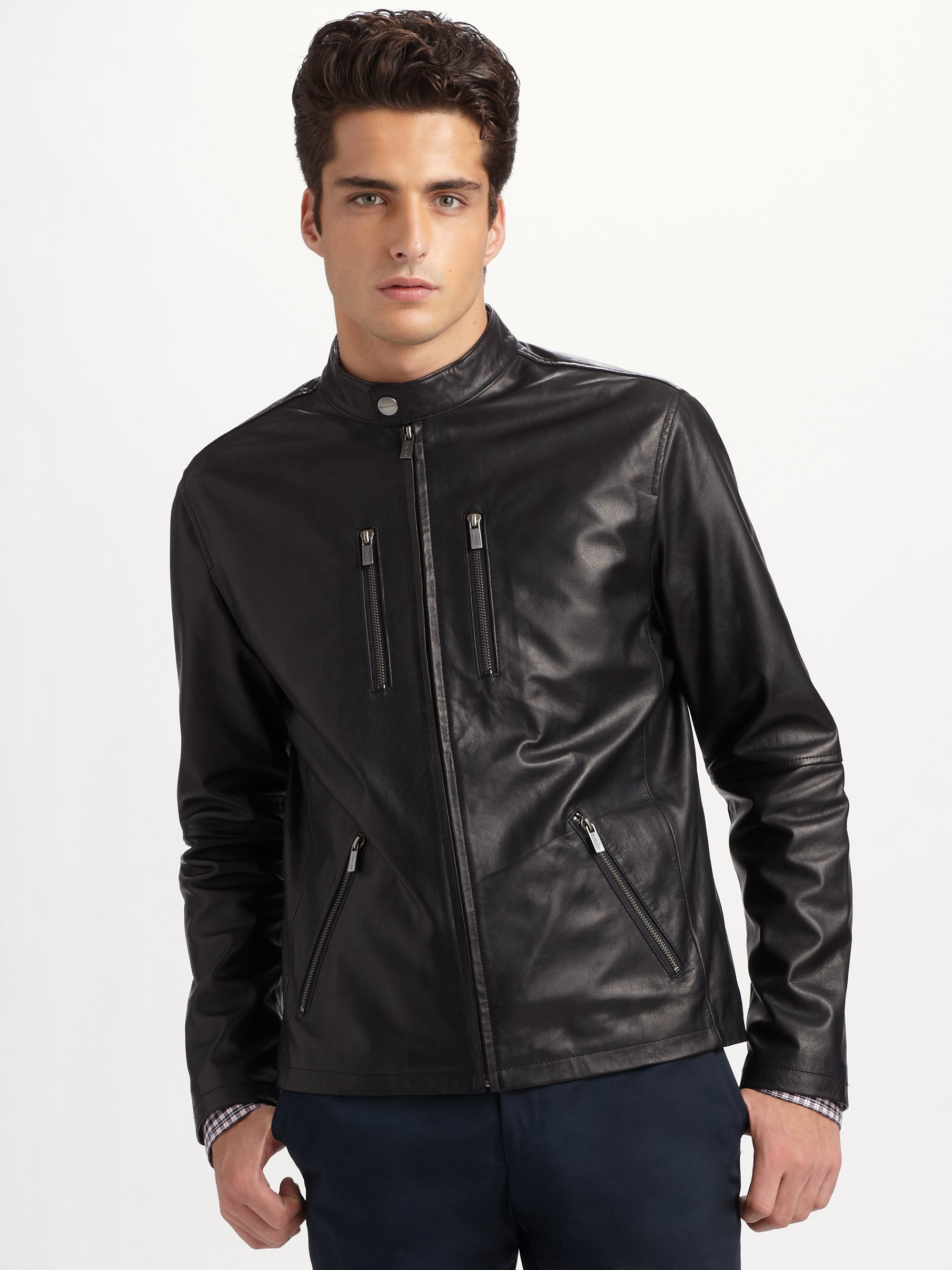 michael kors leather bomber jacket