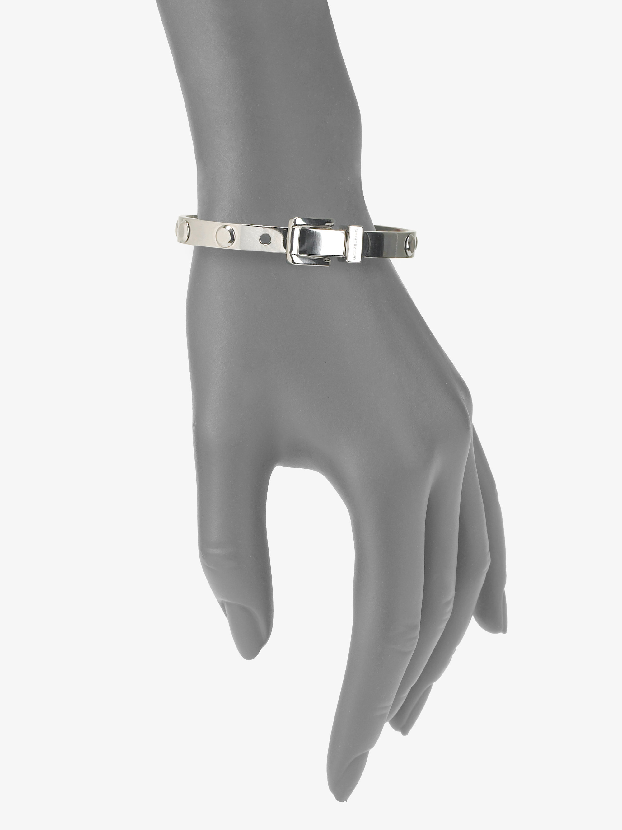 michael kors silver buckle bracelet