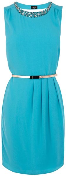 Oasis Pippa Embellished Dress in Blue (turquoise) | Lyst