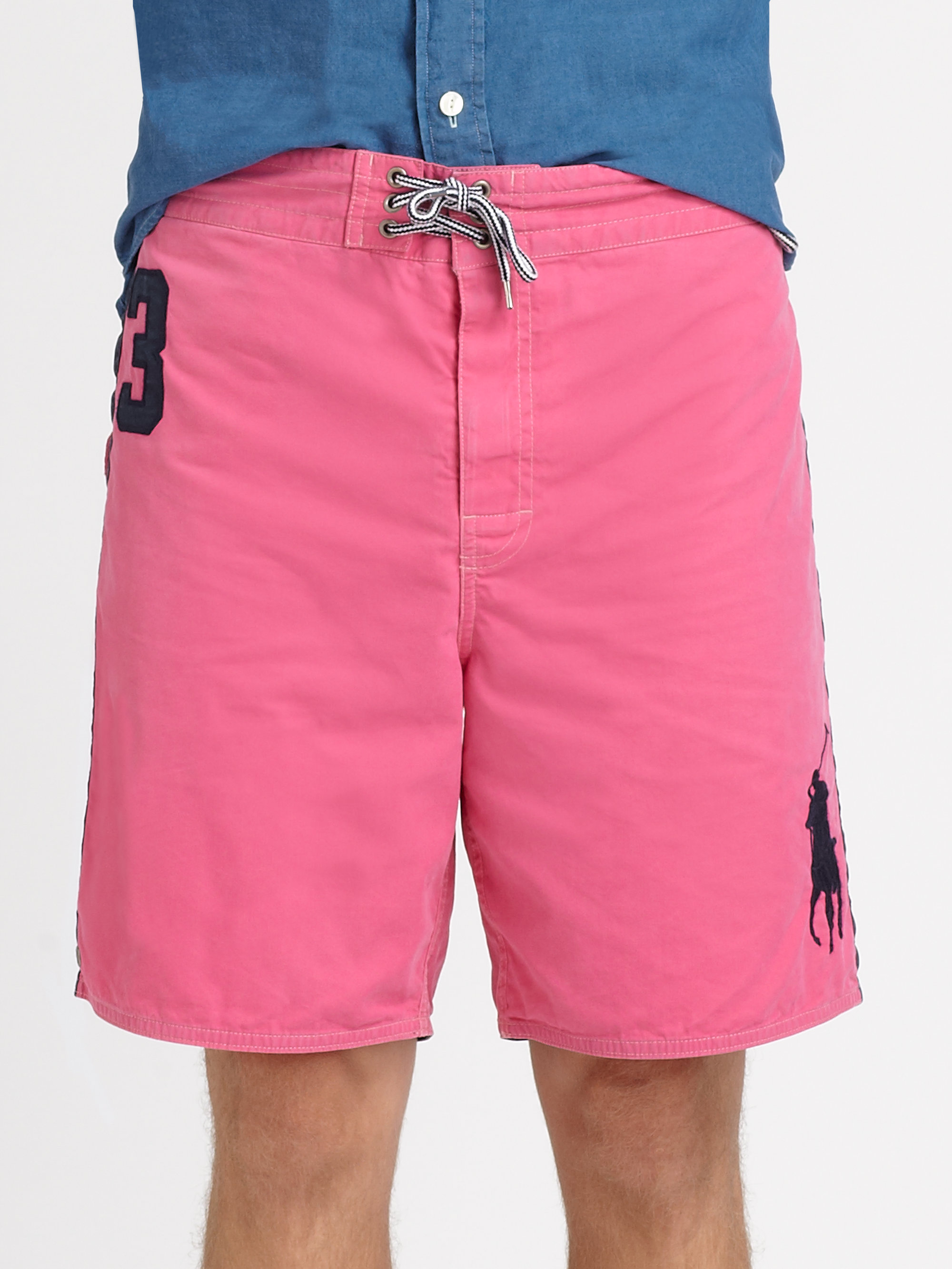 pink polo swim trunks