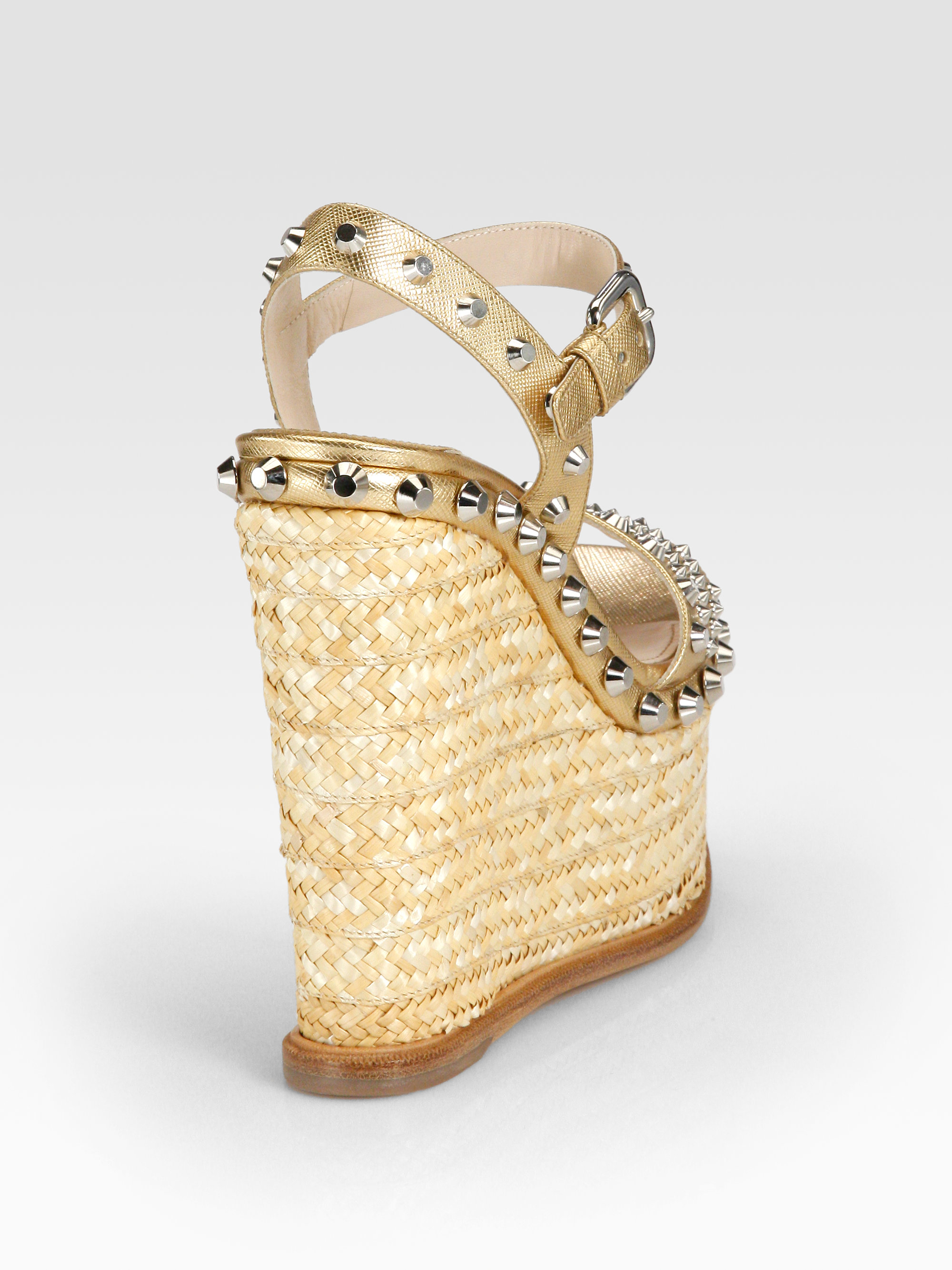 Prada Red Patent Leather Wedges | Shoes women heels, Patent leather wedges, Stylish wedges