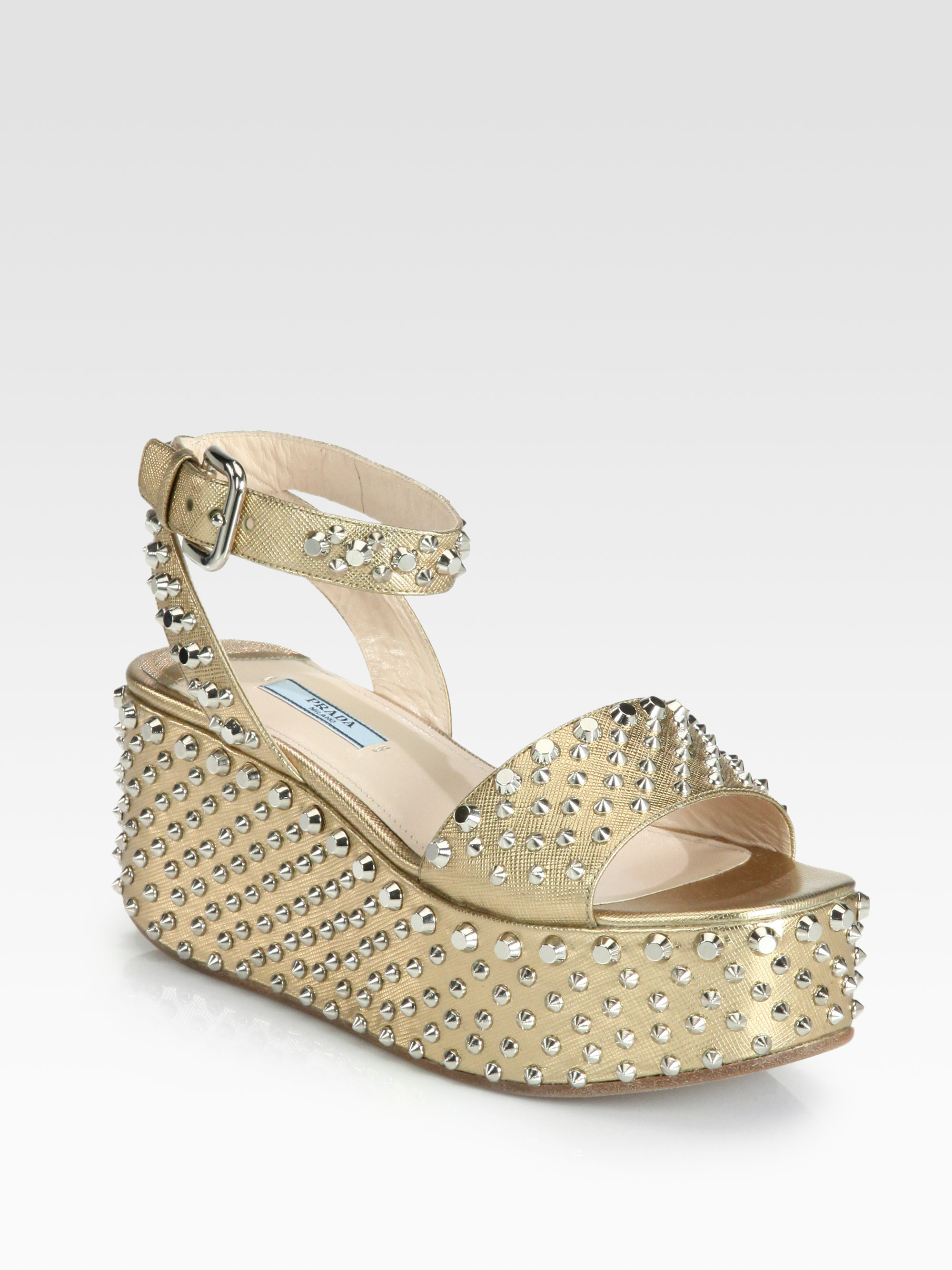 prada studded leather sandals