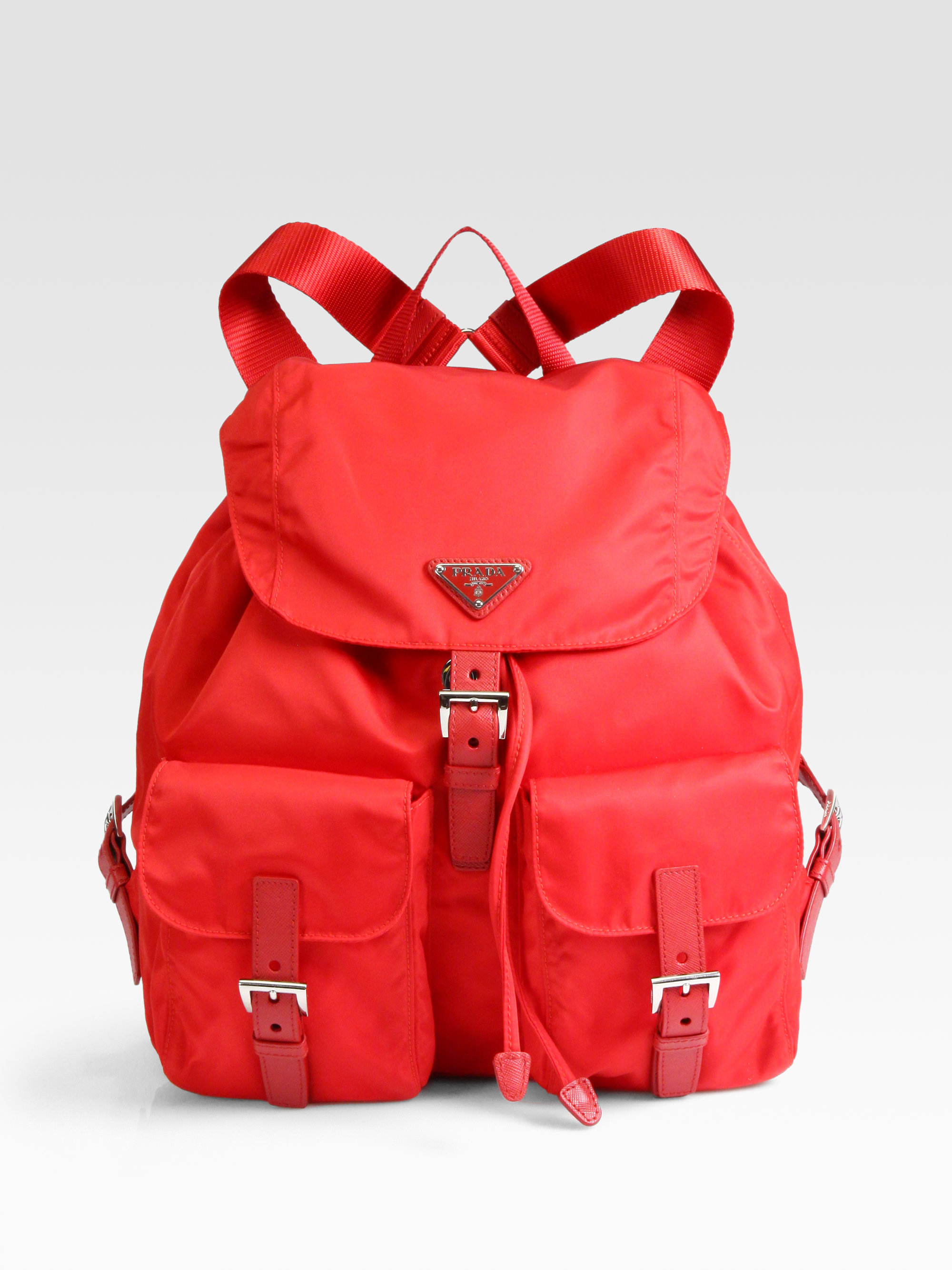 Prada Vela Backpack in Red (rosso-red) | Lyst  