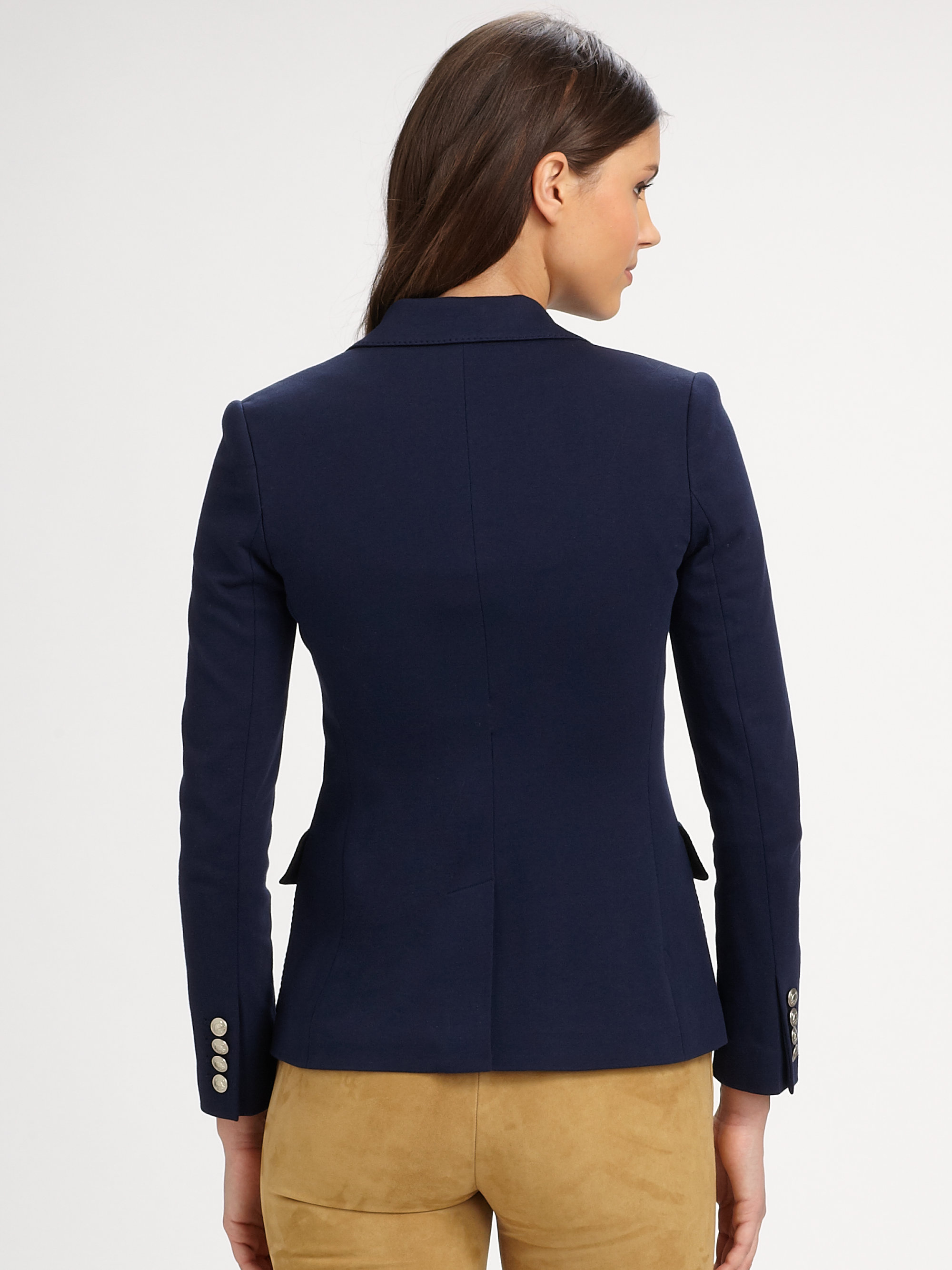 Ralph lauren blue label Crested Cotton Blazer in Blue Lyst