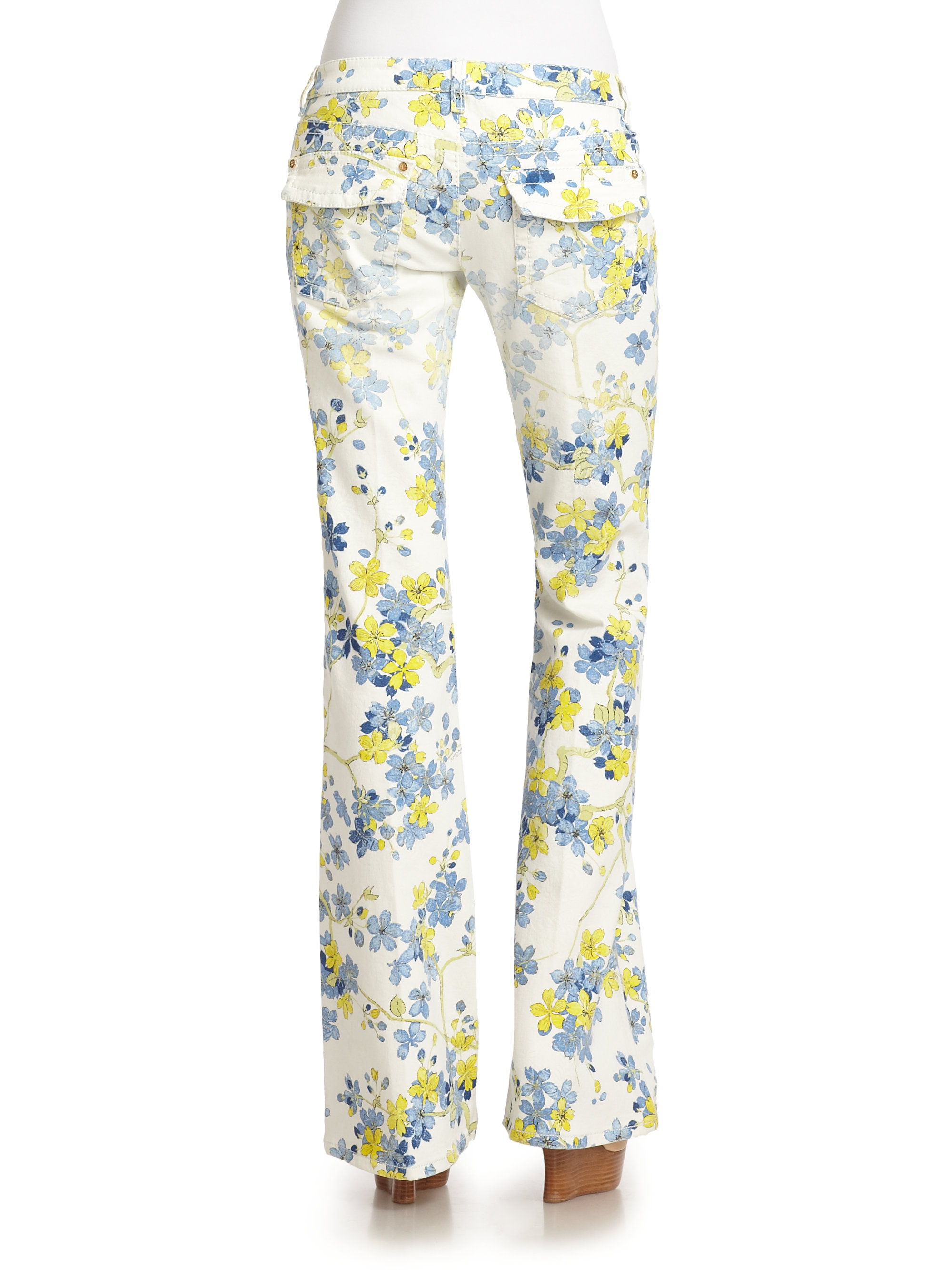 floral bell bottom pants