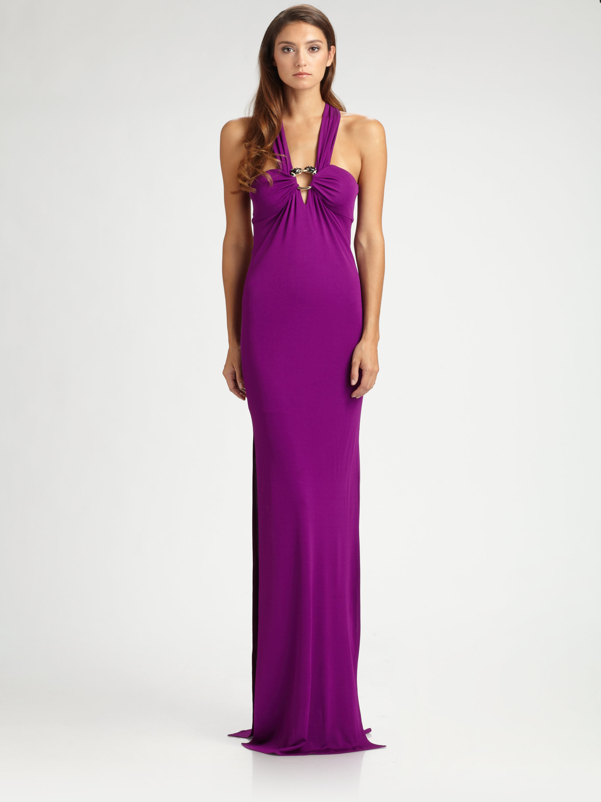 roberto cavalli purple dress
