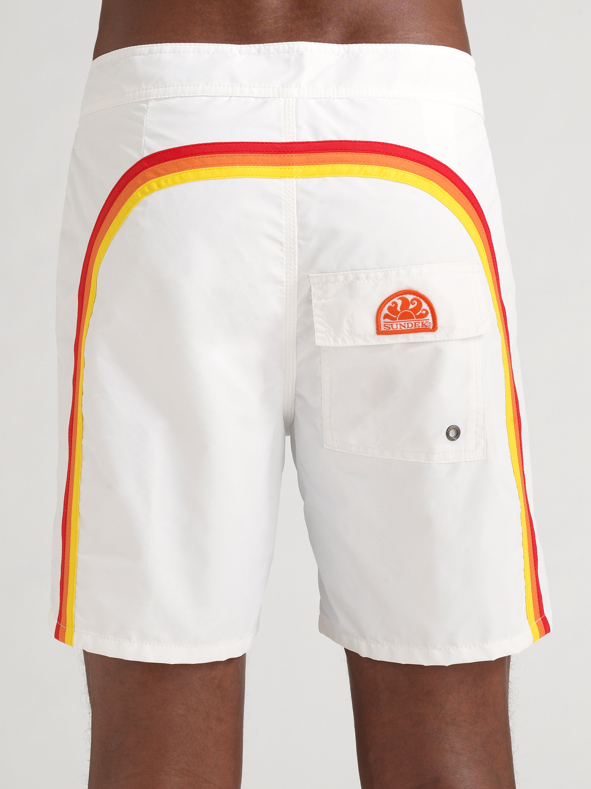 Sundek Rainbow Board Shorts in White for Men | Lyst