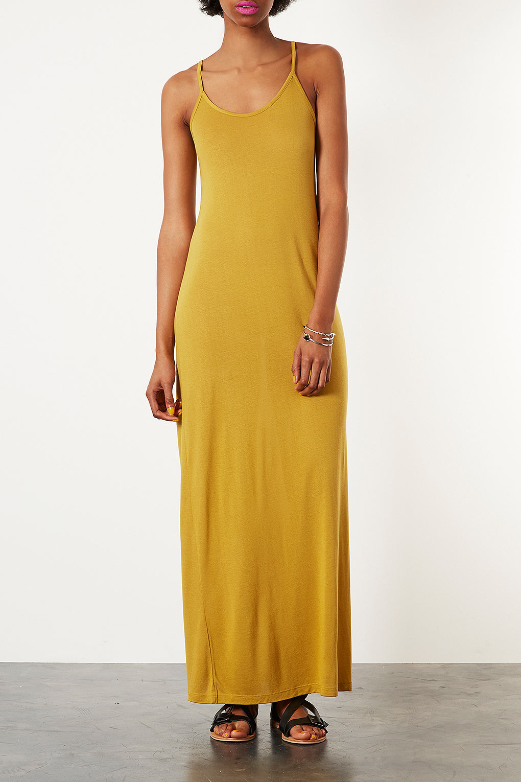 Strappy Cami Maxi Dress in Yellow Lyst