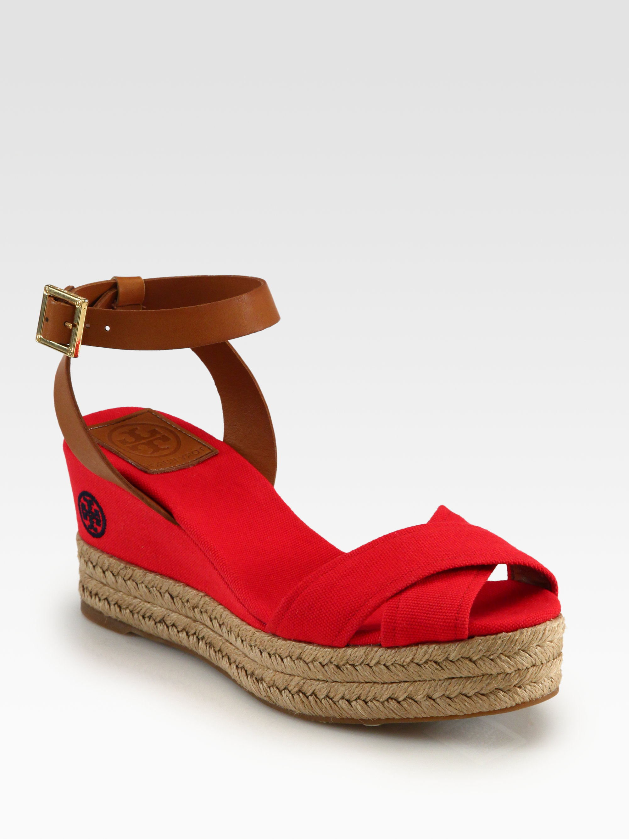 tory burch red espadrille