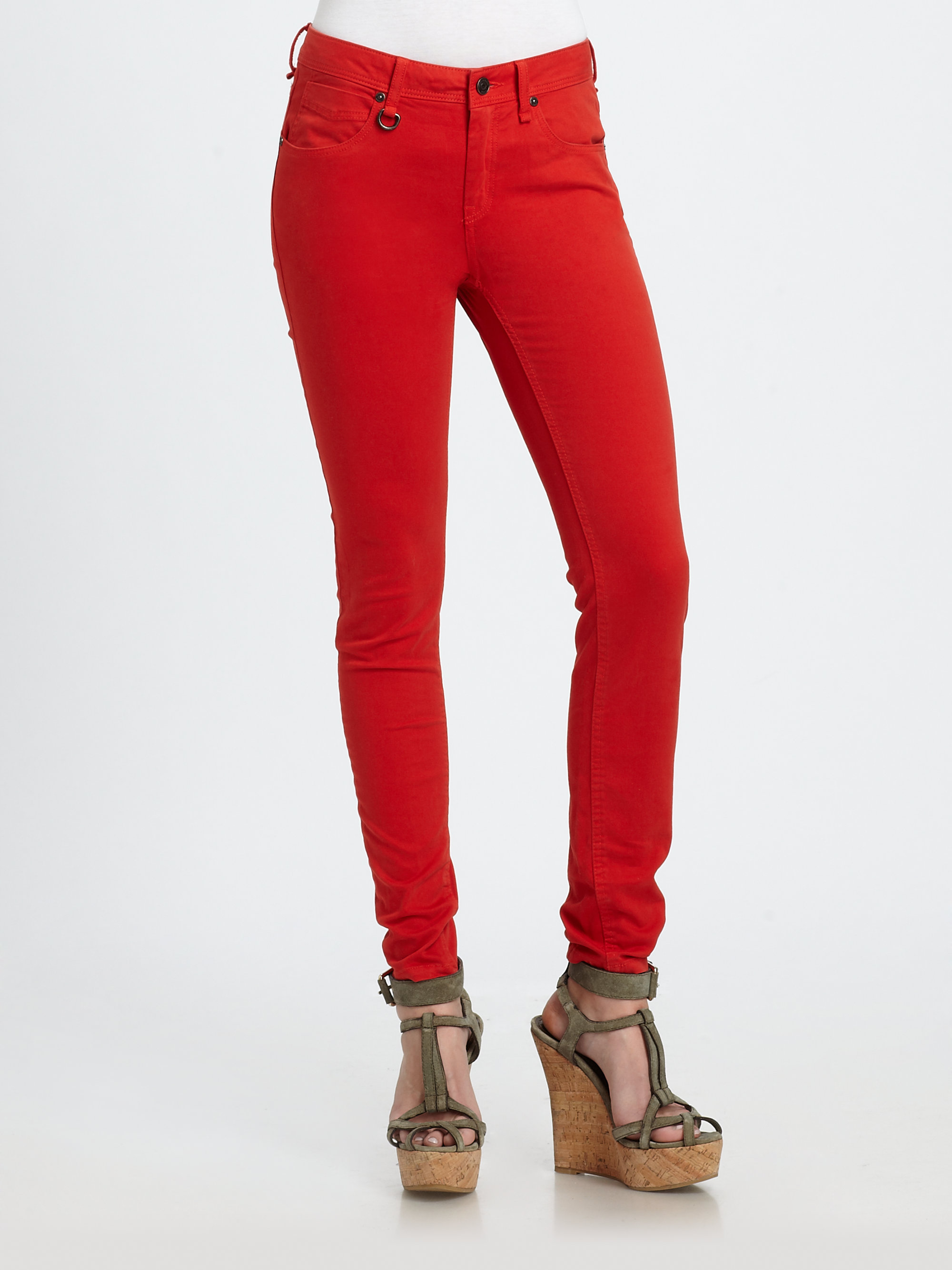 burberry jeans red