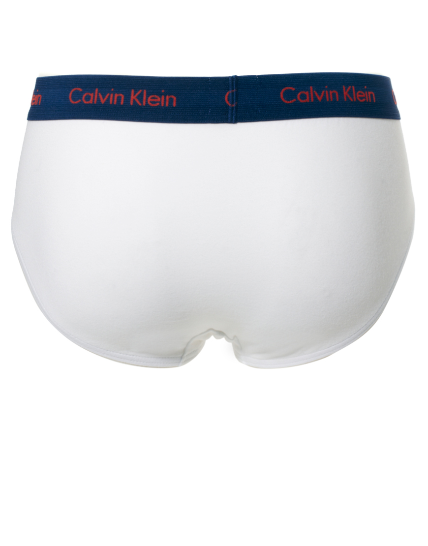 Calvin Klein Cotton Stretch 3 Pack Briefs in White for Men Lyst