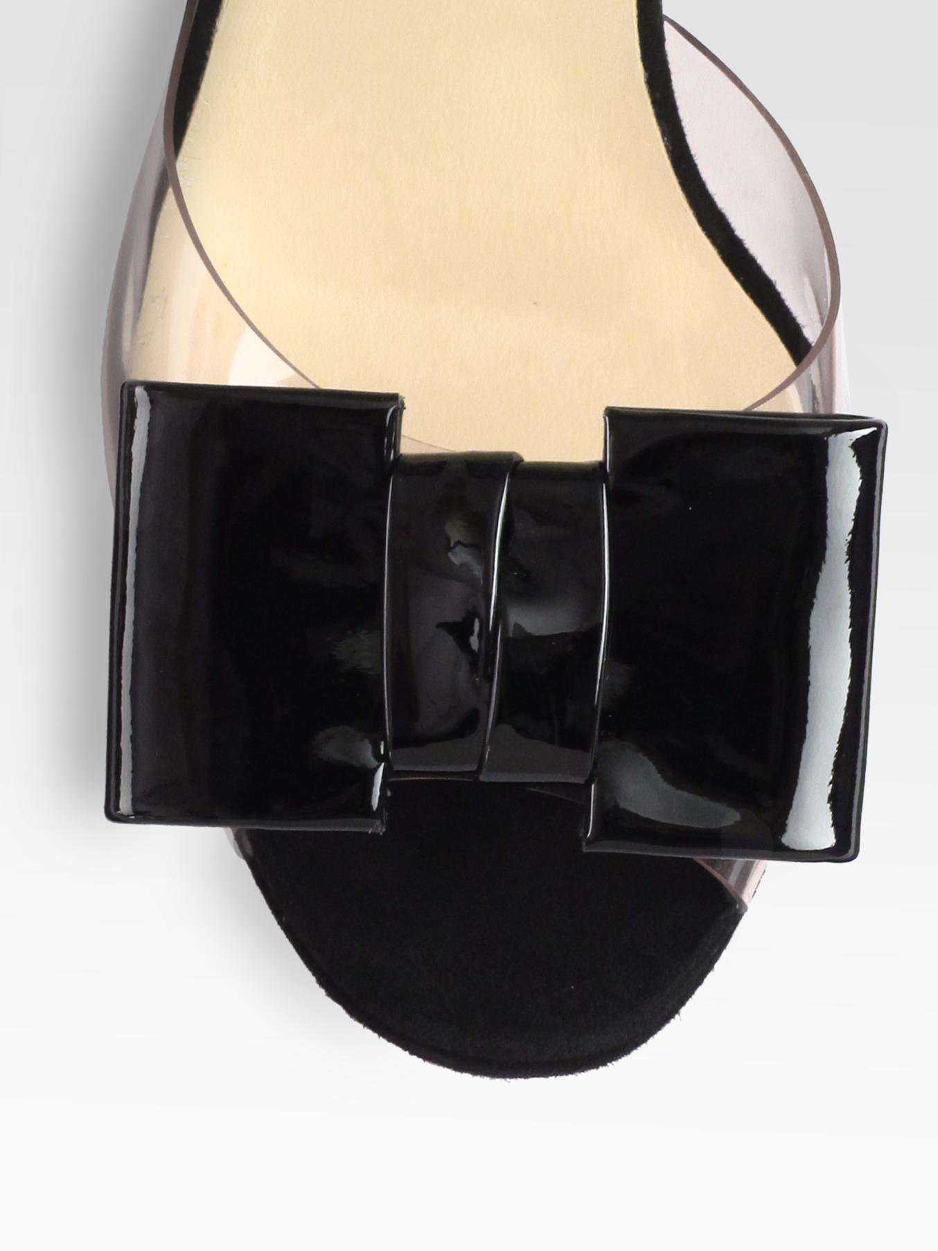 christian louboutin round-toe booties Black suede bow adornment ...