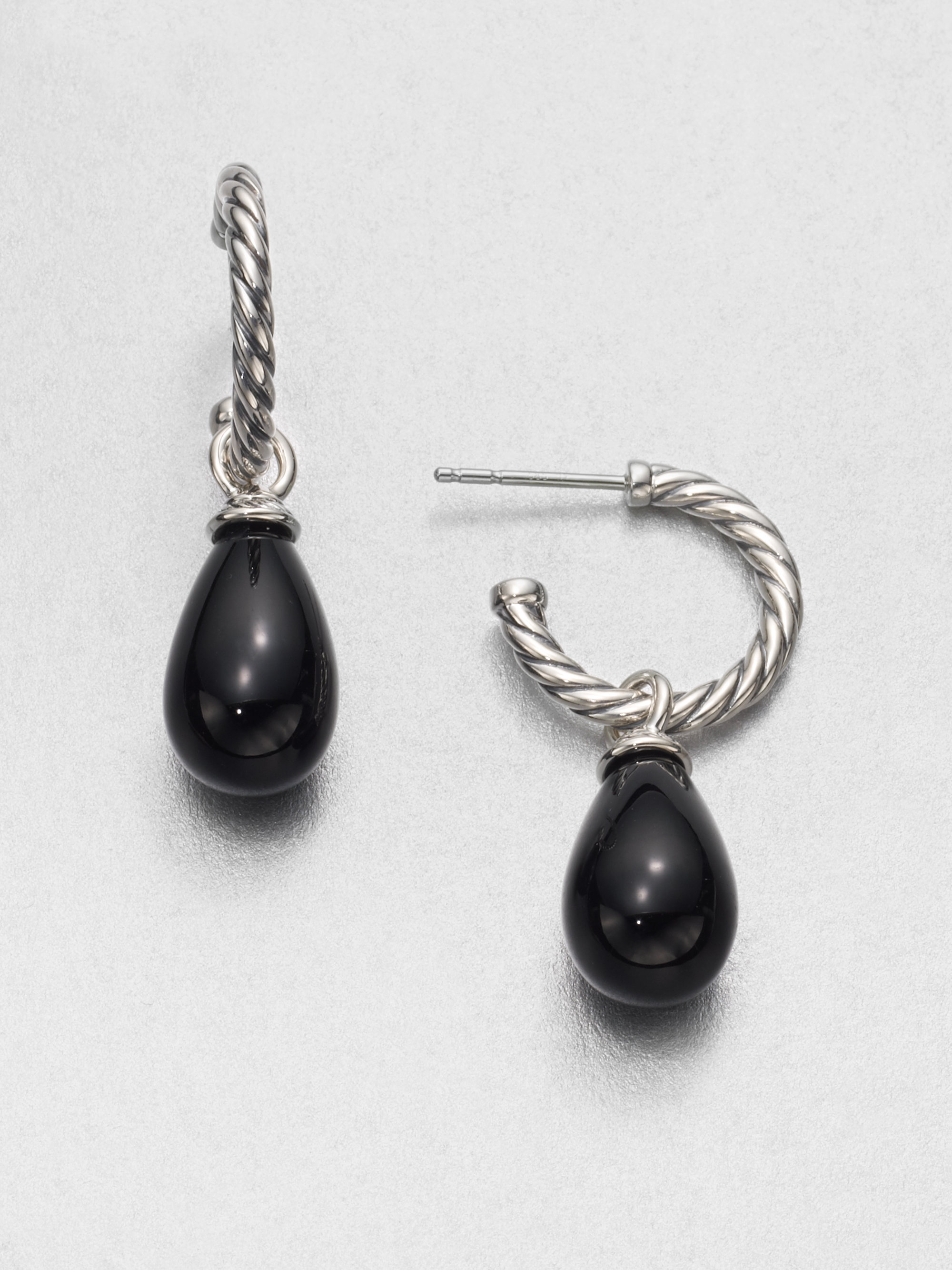 David yurman black onyx drop earrings in black lyst