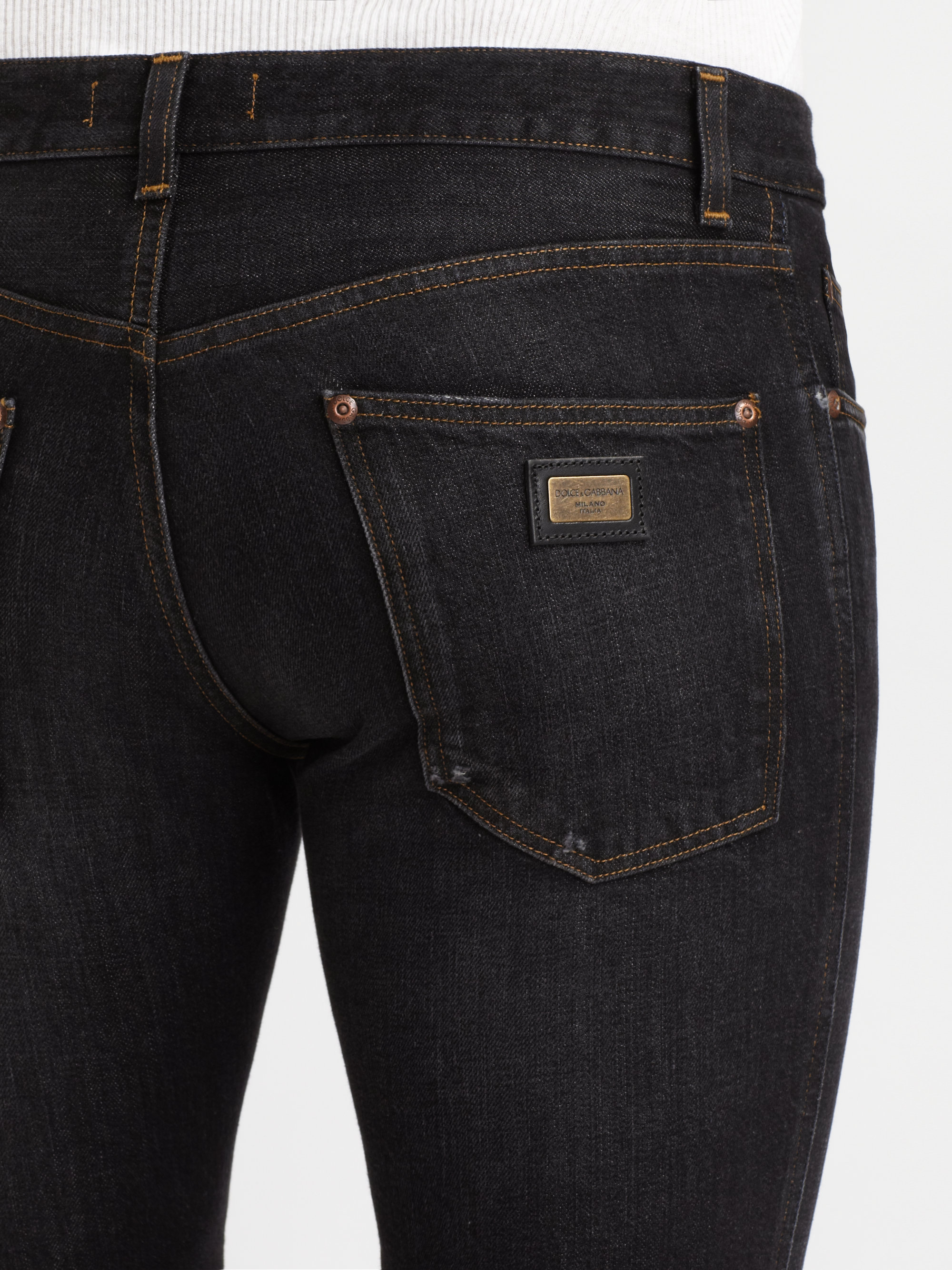 Dolce & Gabbana Gold-Fit Denim Jeans in Black for Men - Lyst