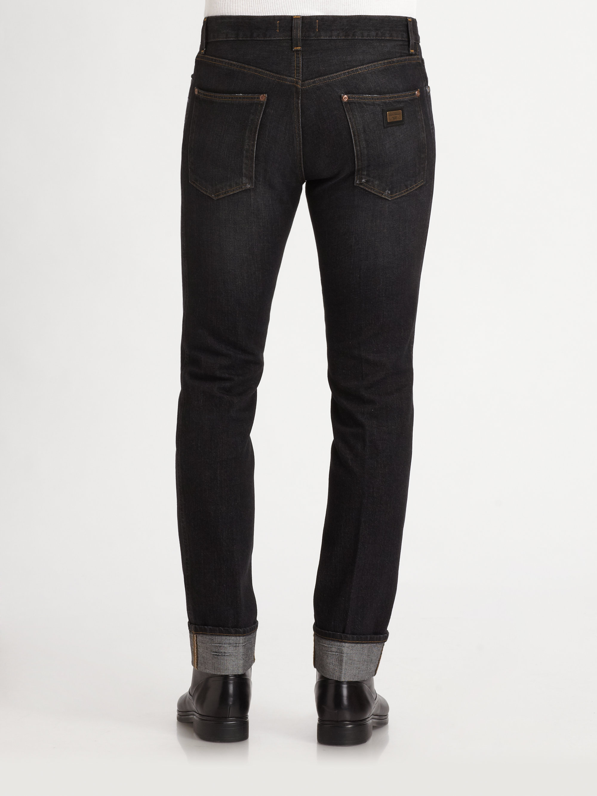 Dolce & Gabbana Gold-Fit Denim Jeans in Black for Men - Lyst