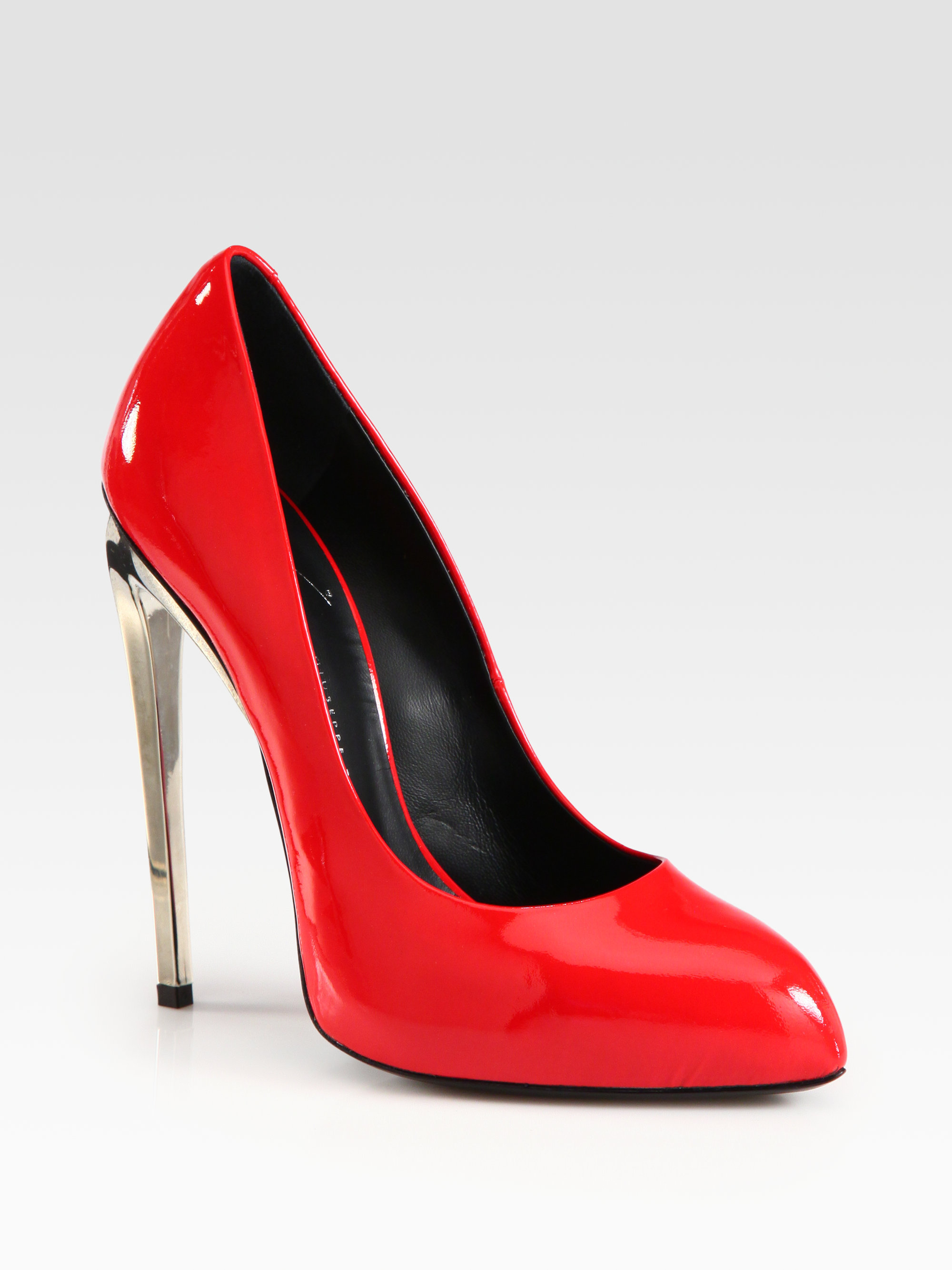 Giuseppe Zanotti Patent Leather and Metal Heel Pumps in Red | Lyst