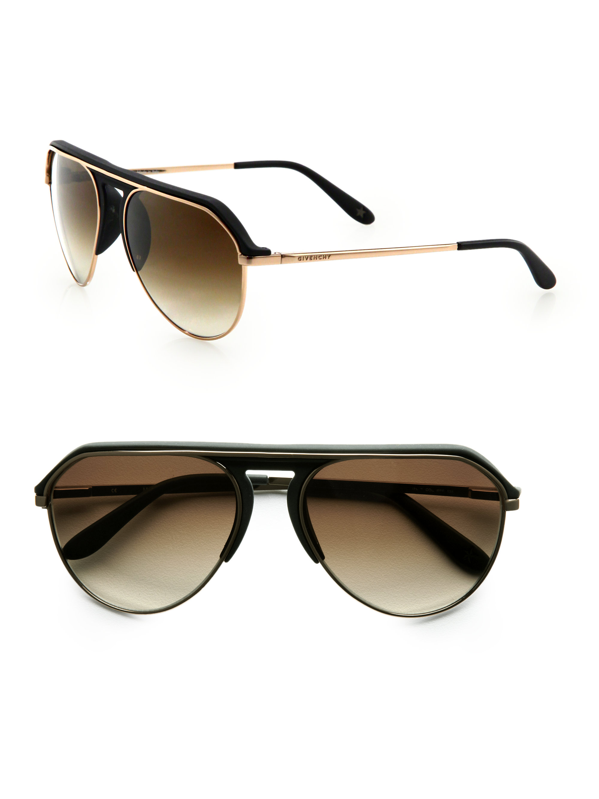Givenchy Modified Aviator Sunglasses in Brown for Men Lyst